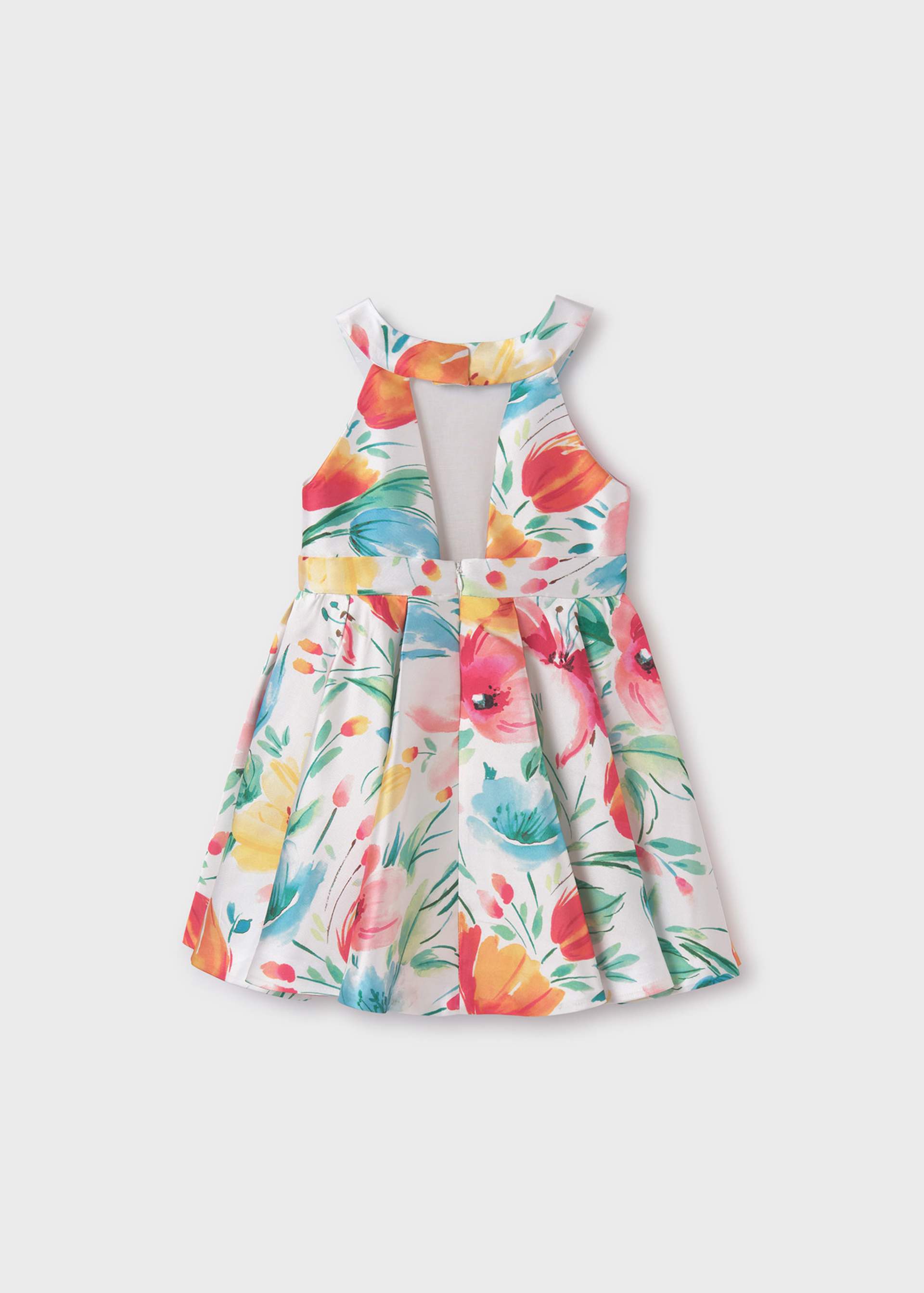Vestido mikado estampado menina