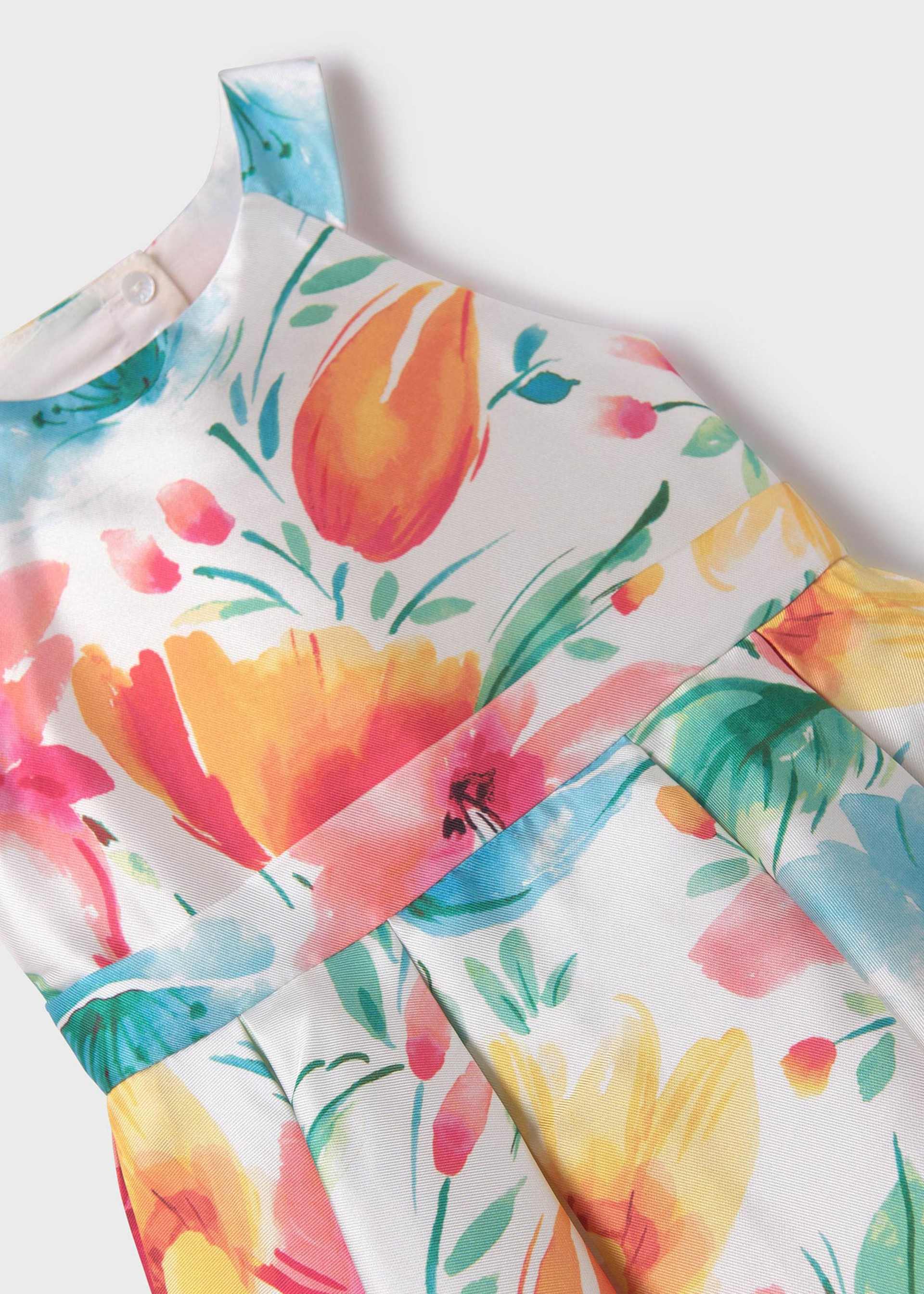 Vestido mikado estampado menina
