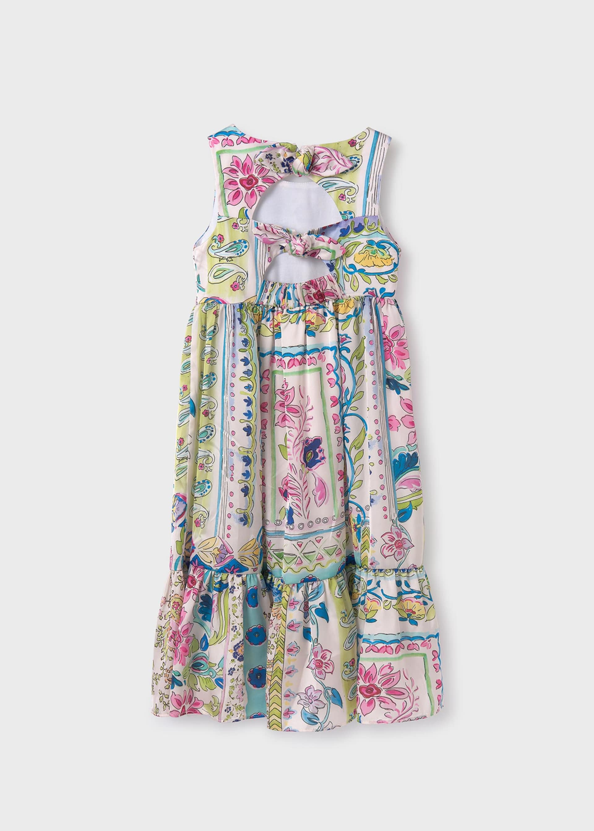 Vestido midi satén estampado niña