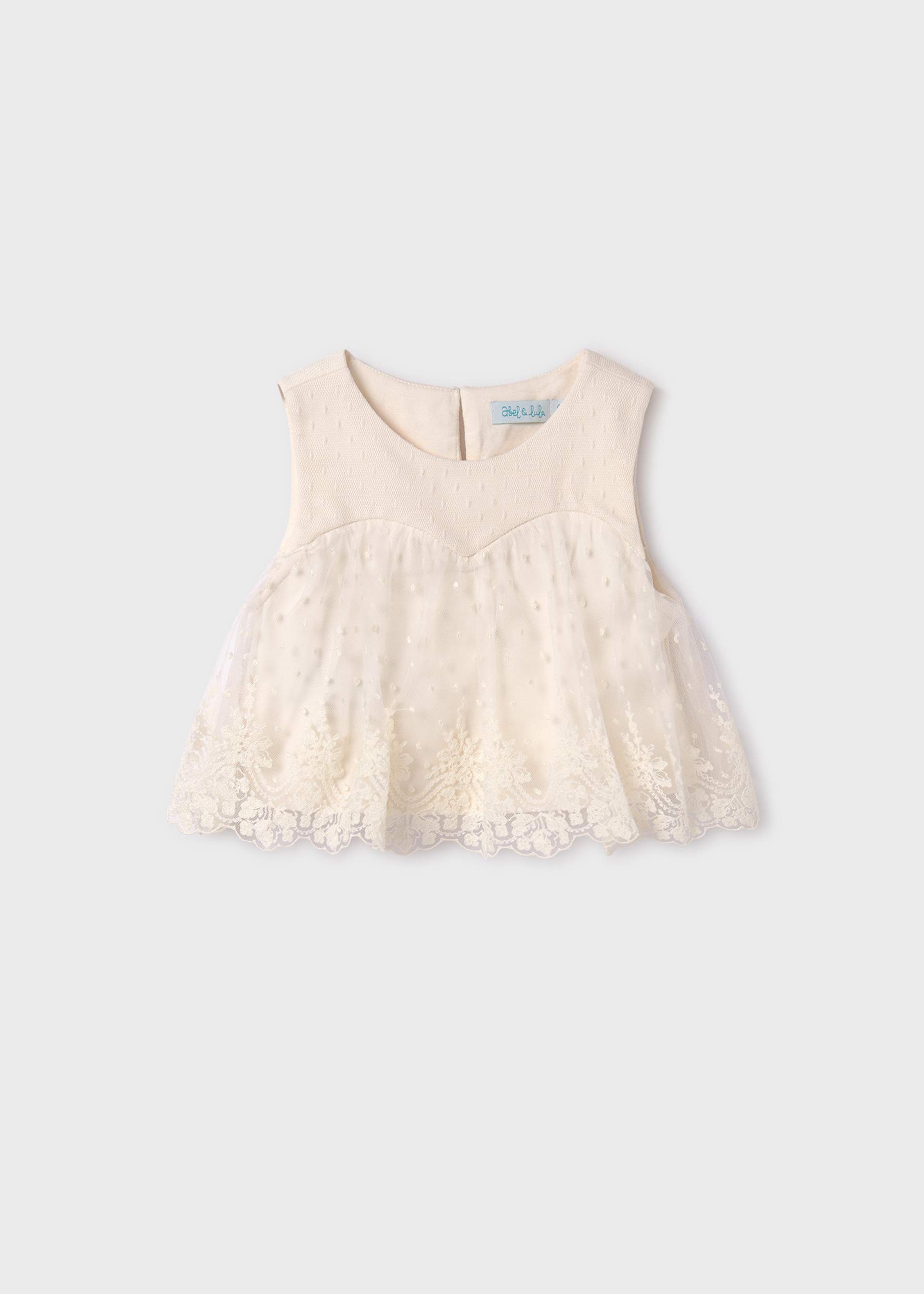 Top tulle ricamato bambina
