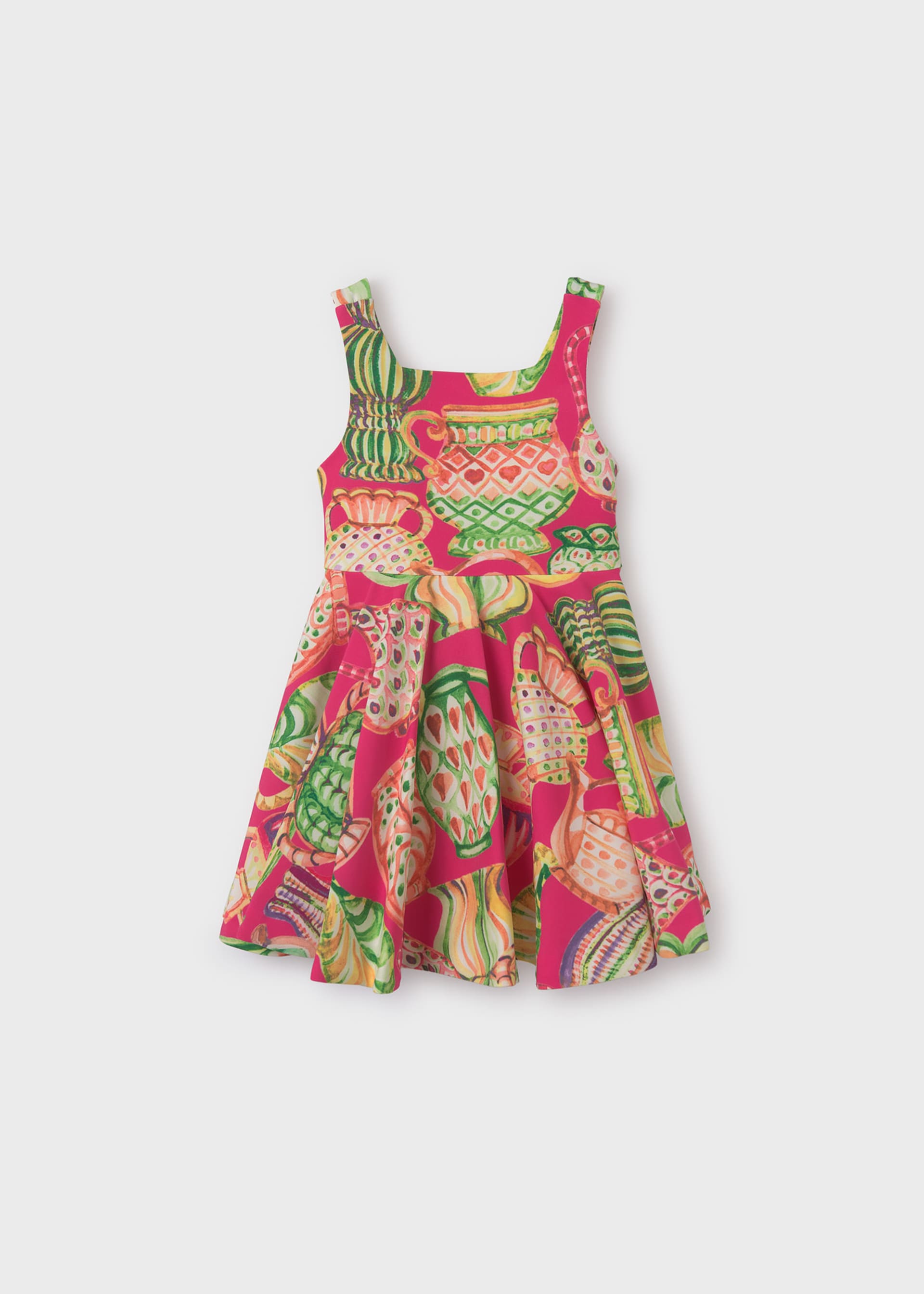 Vestido crepe estampado menina