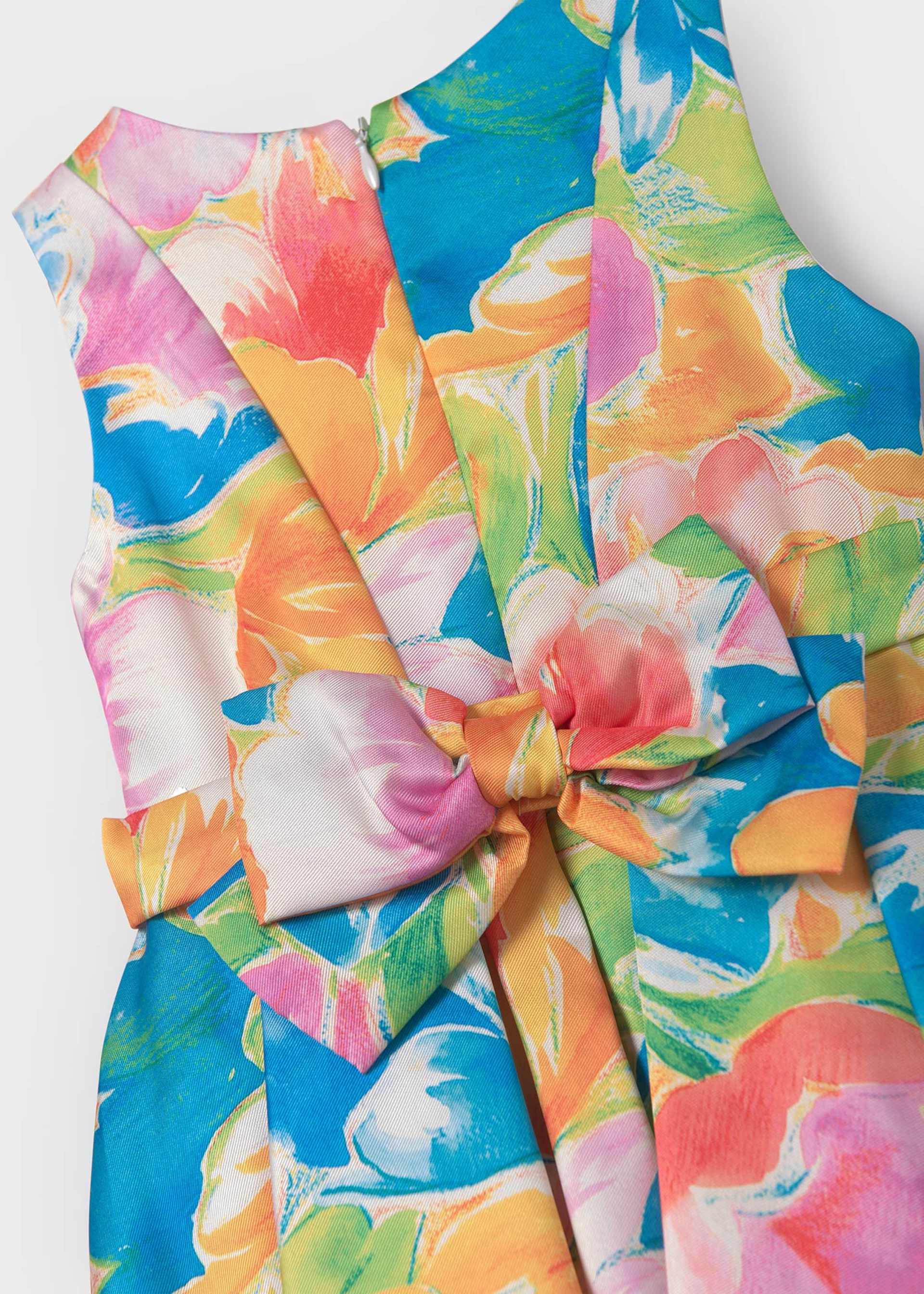 Vestido mikado estampado menina