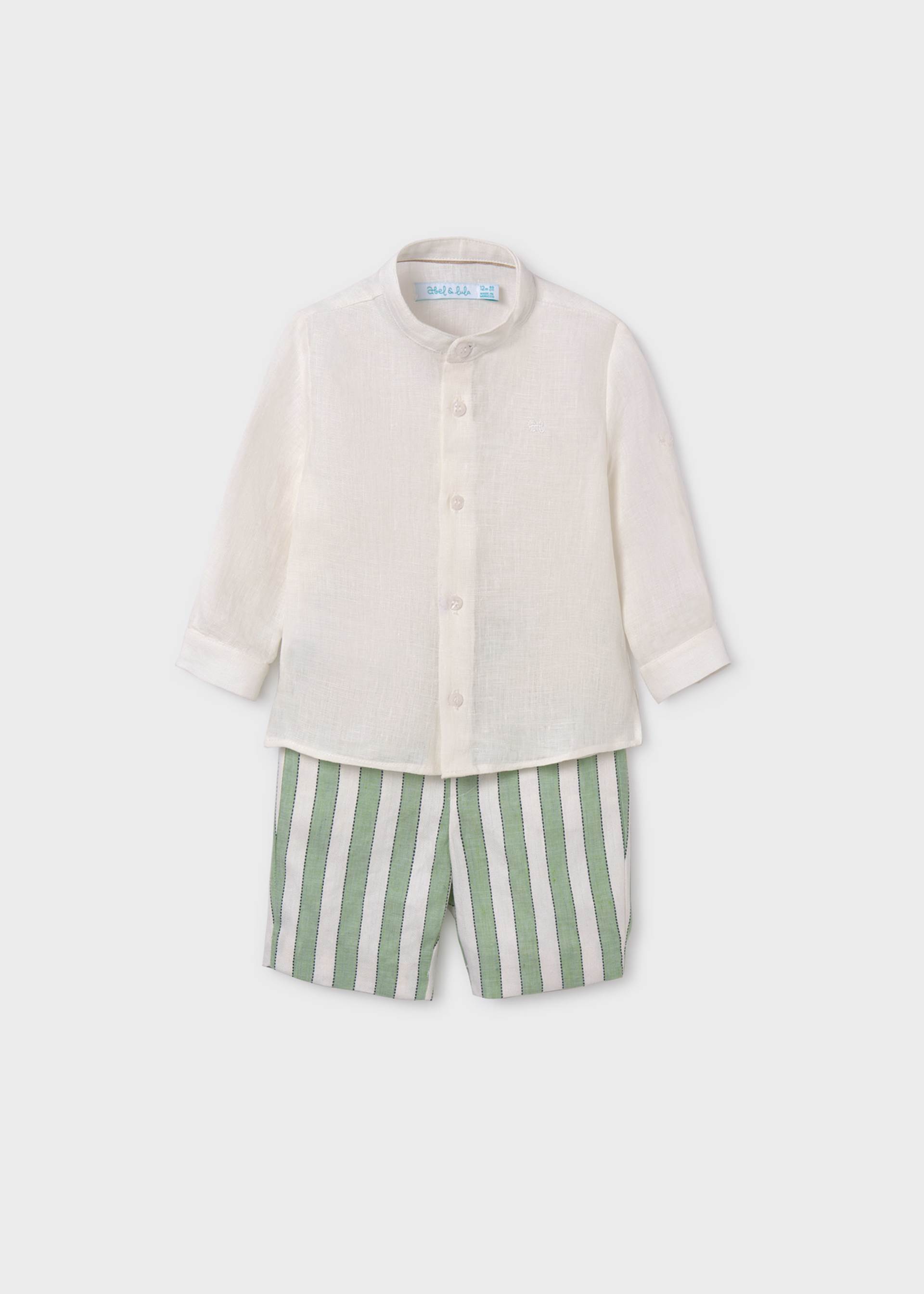 Baby Shirt and Striped Shorts Set
