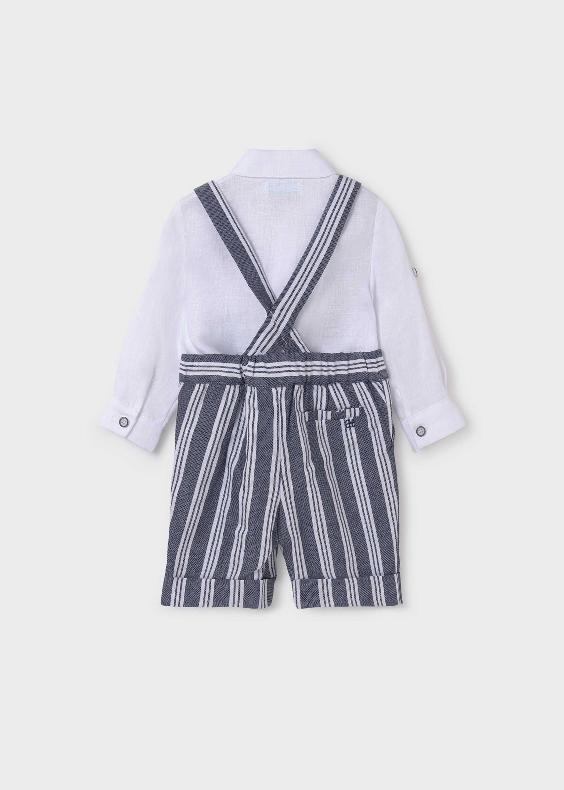 Completo bermuda con bretelle neonato