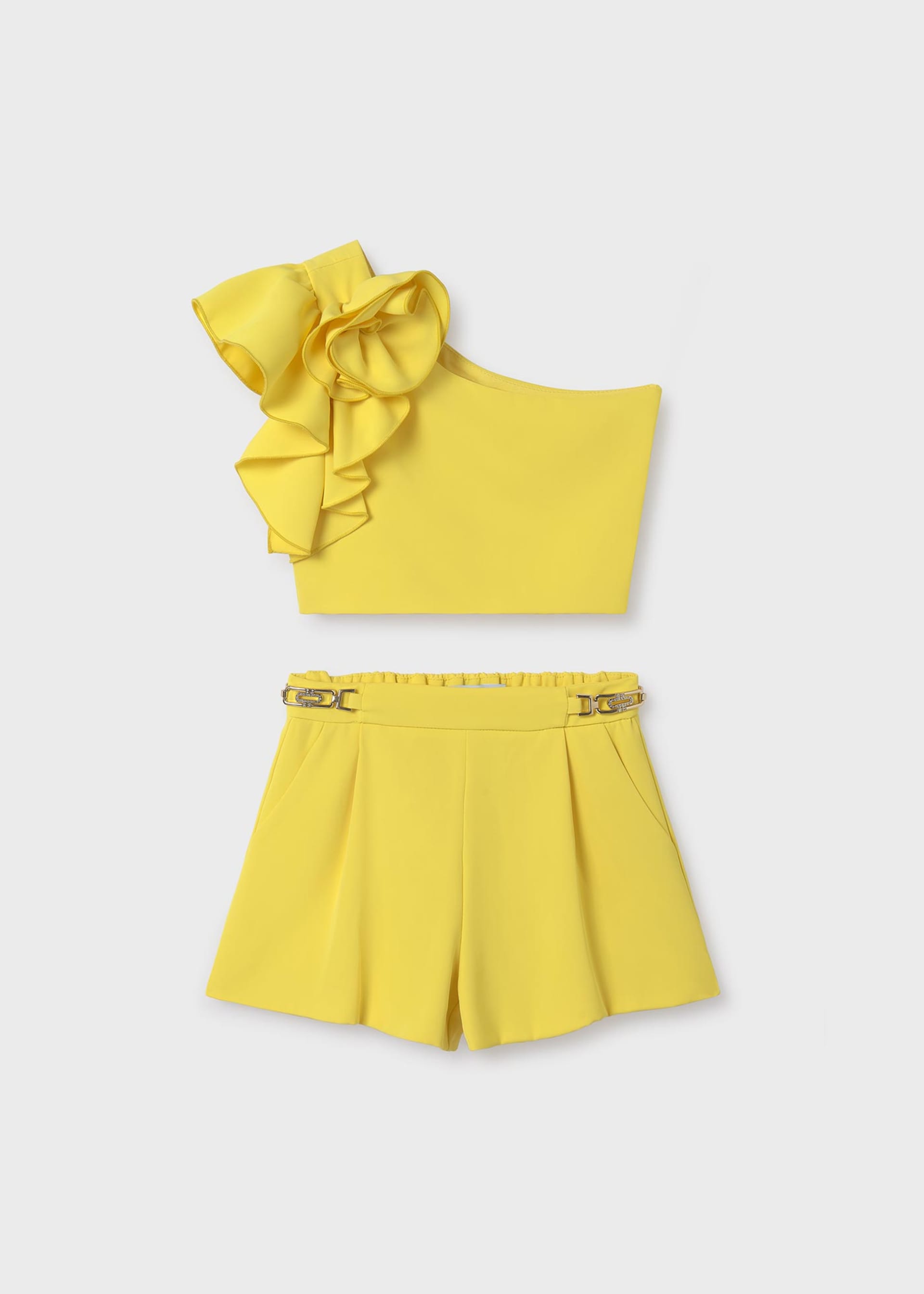 Girl Top and Flowy Crepe Shorts Set