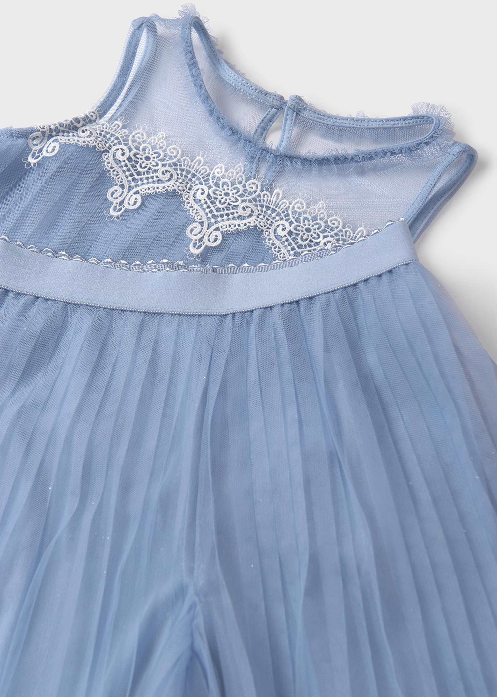 Girl Pleated Tulle Top and Trousers Set