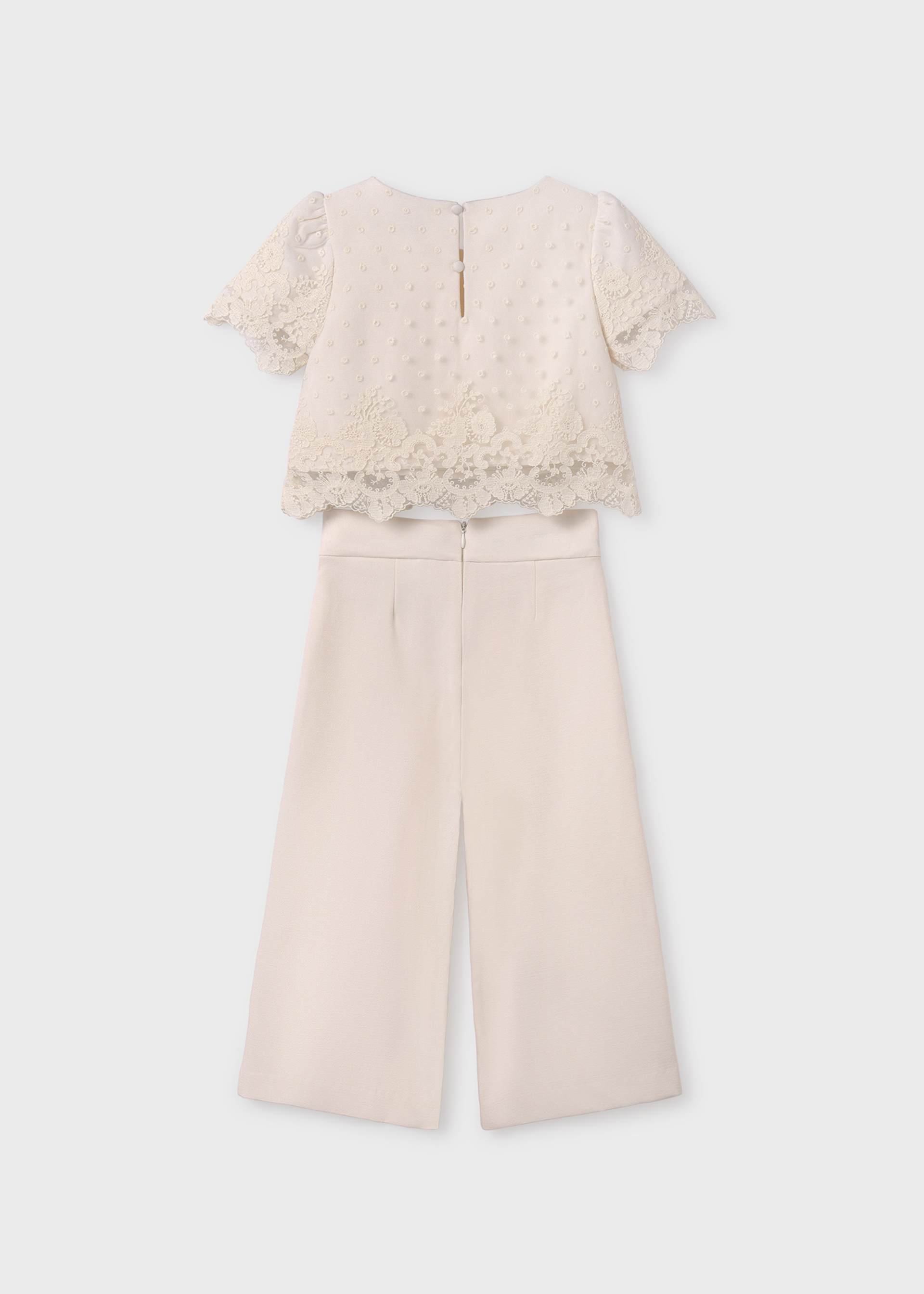 Conjunto pantalón largo crepe niña