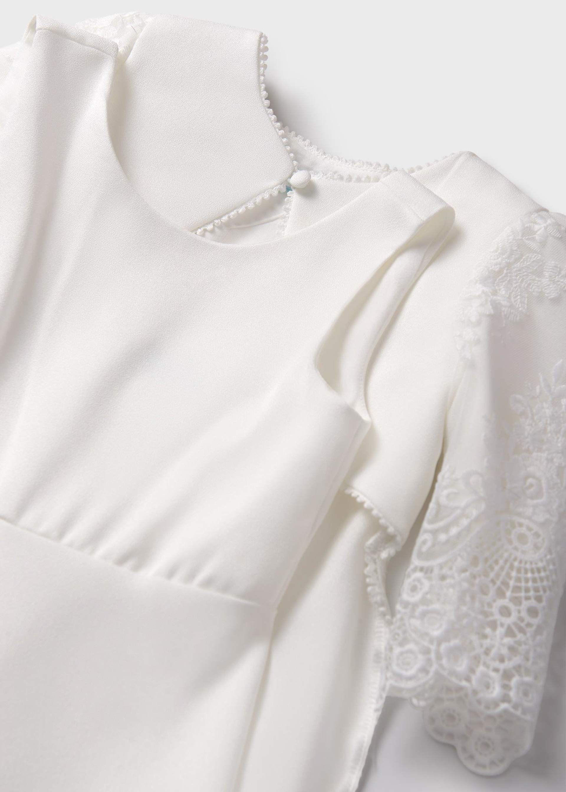 Girl Embroidered Jumpsuit with Cardigan