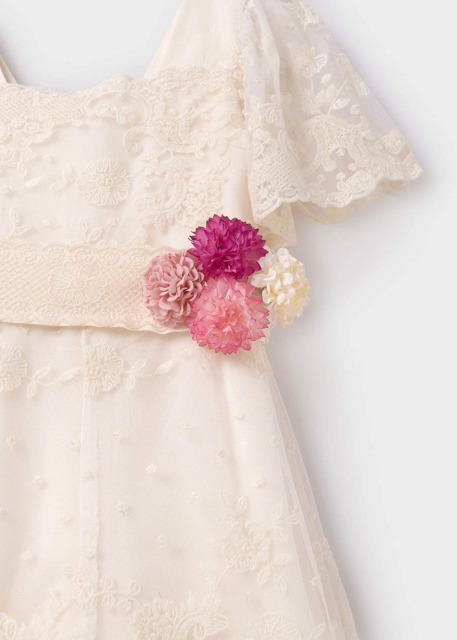 Girl Embroidered Tulle Jumpsuit