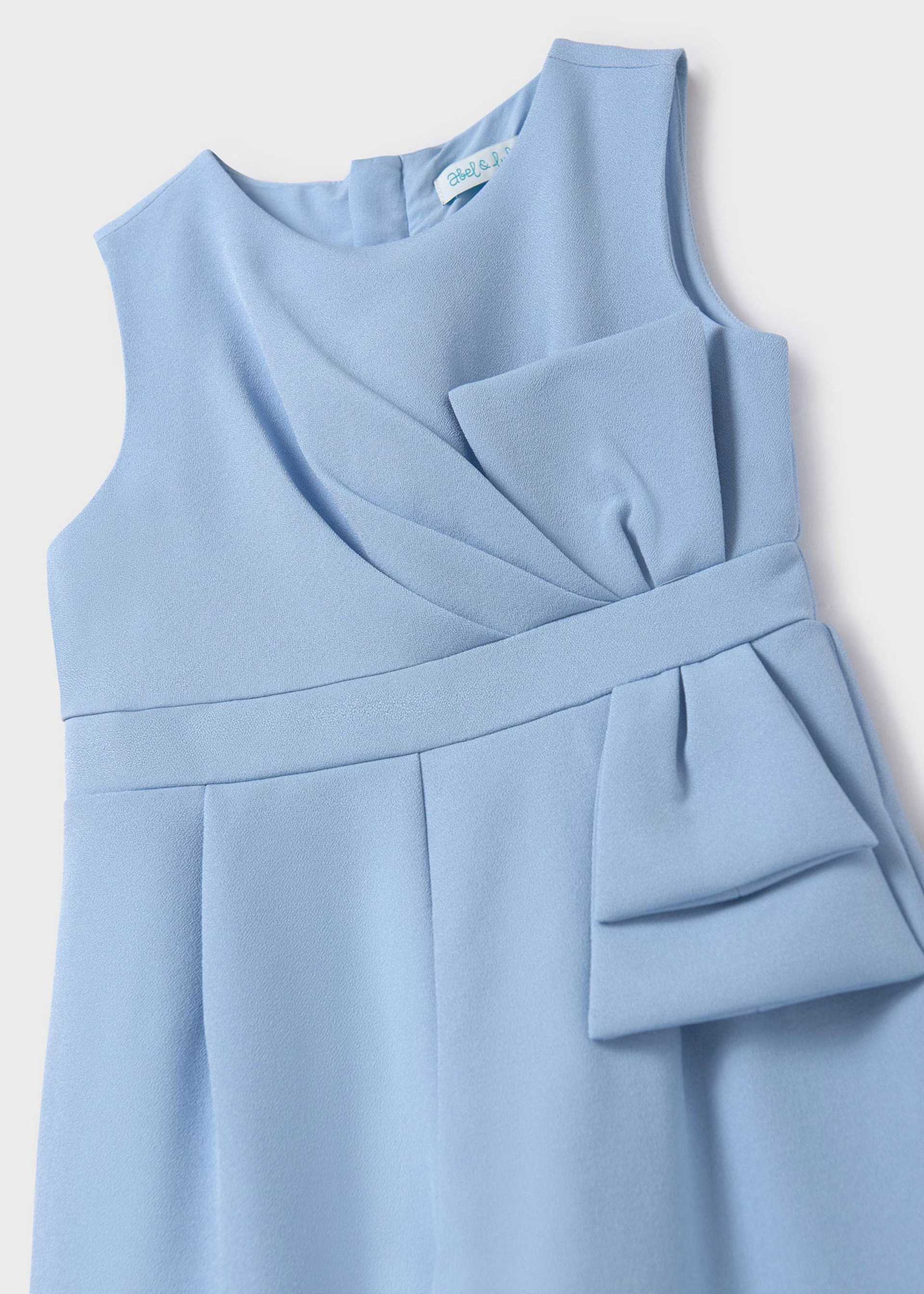 Girl Crepe Jumpsuit with Bow