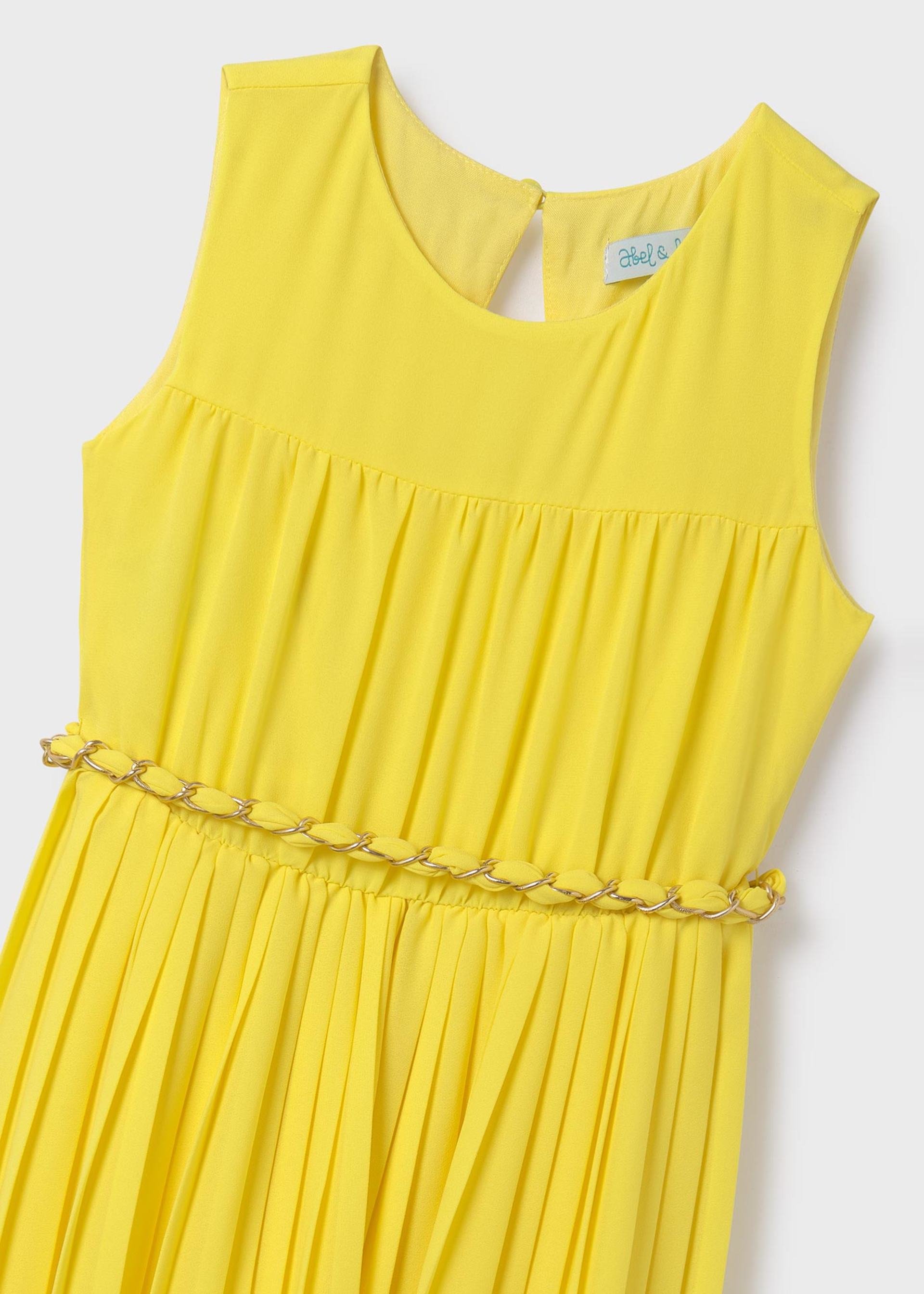 Girl pleated crepe jumpsuit