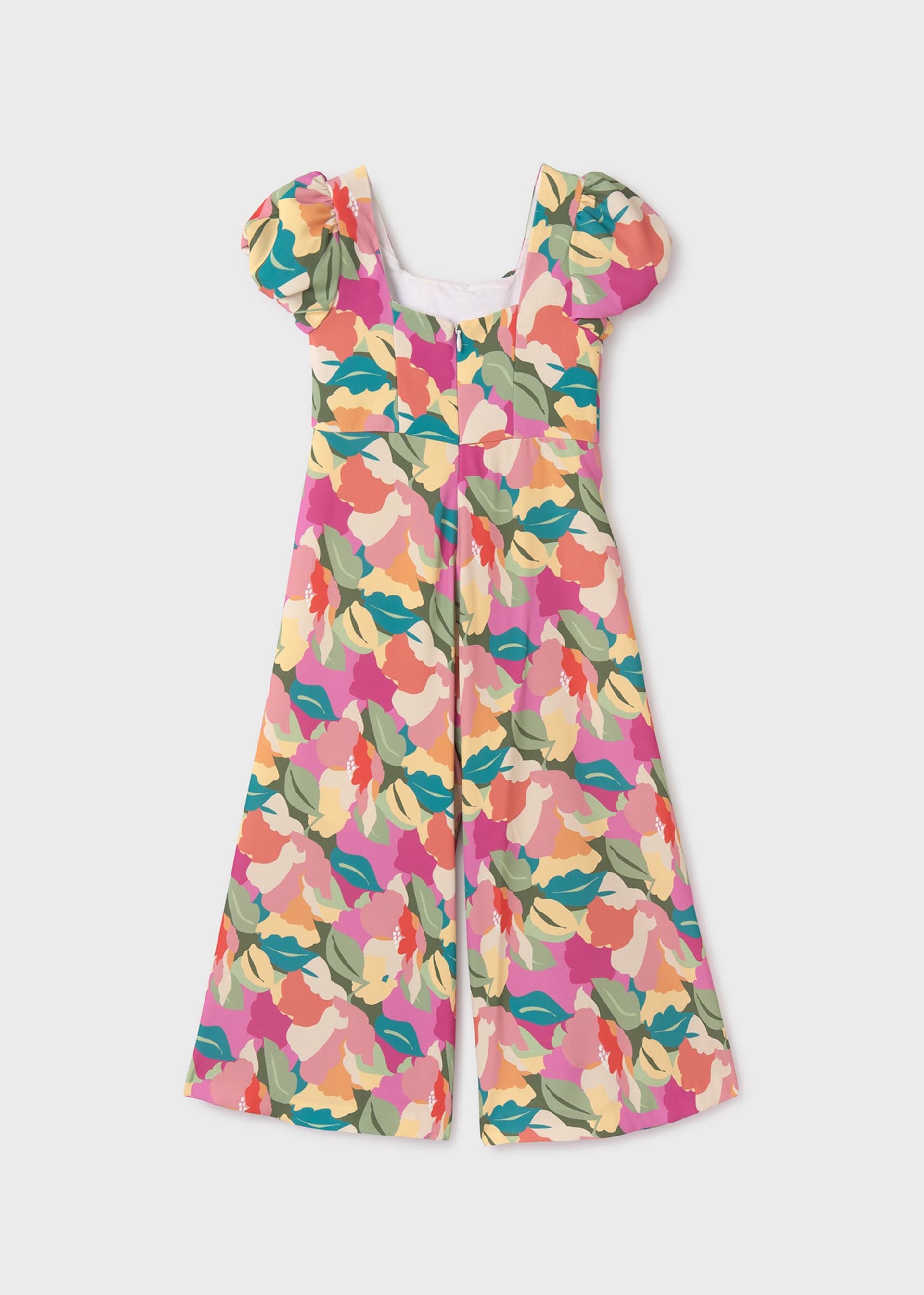 Girl Crepe Print Jumpsuit