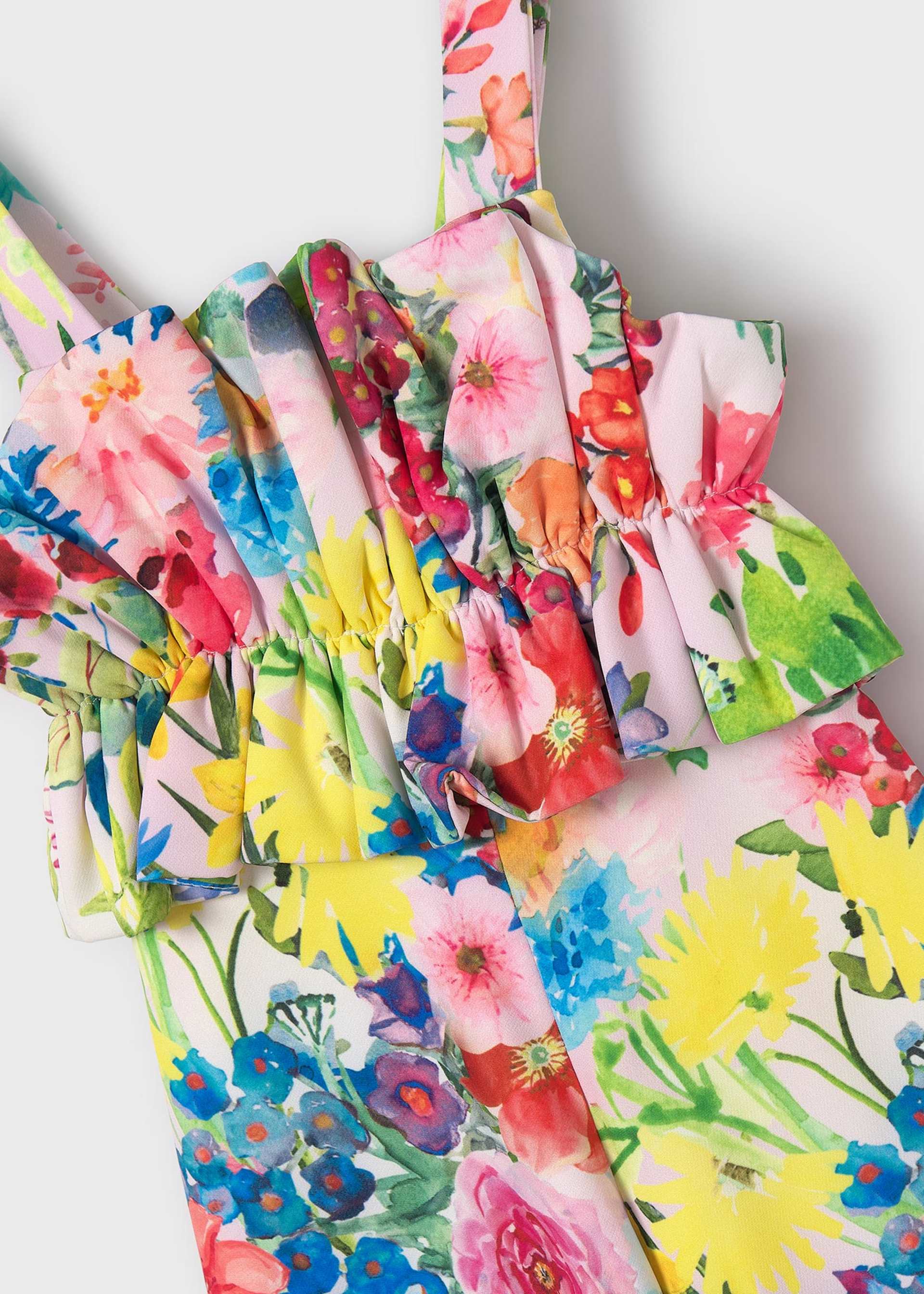 Tuta crêpe stampato bambina