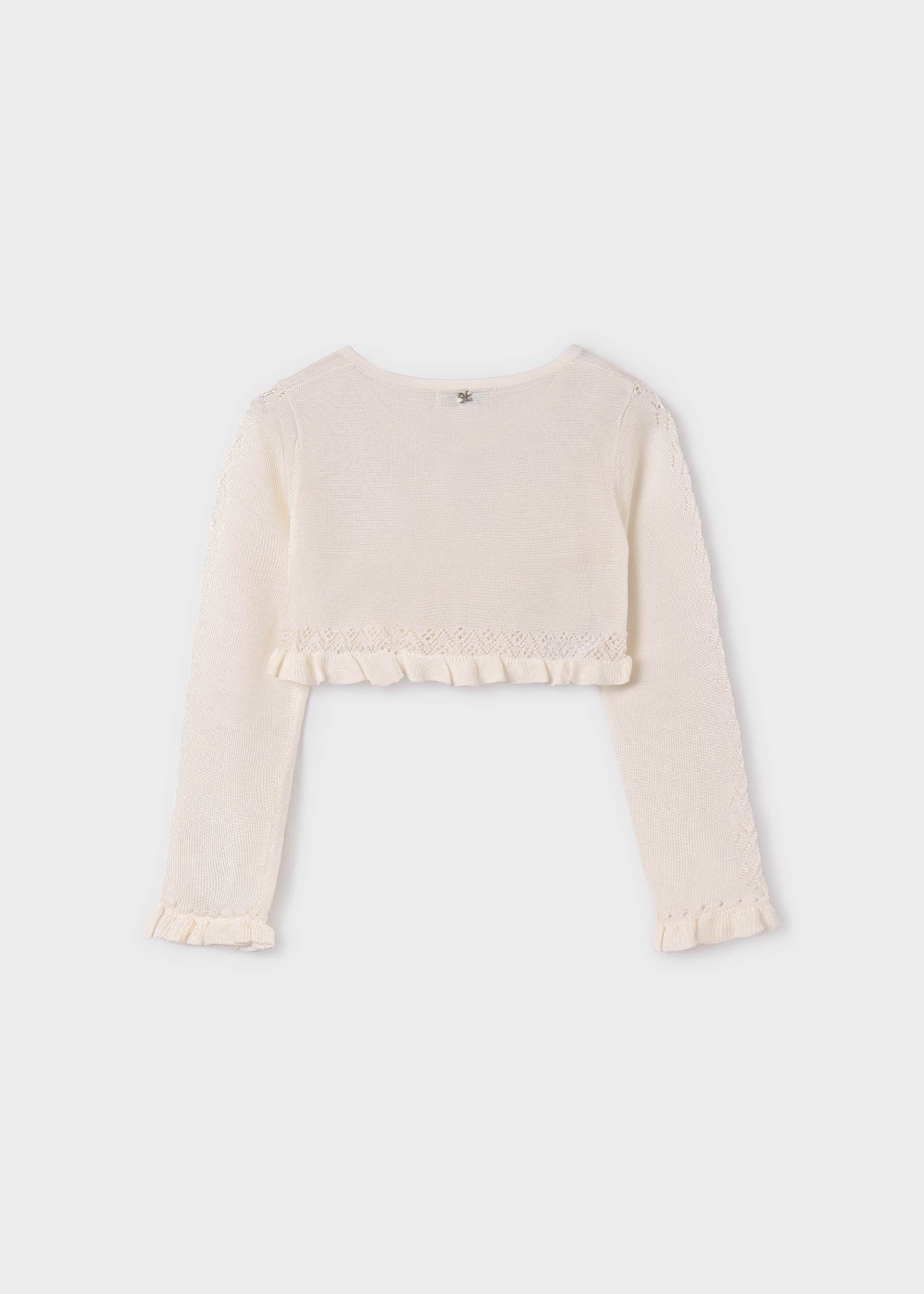 Girl cropped knit cardigan