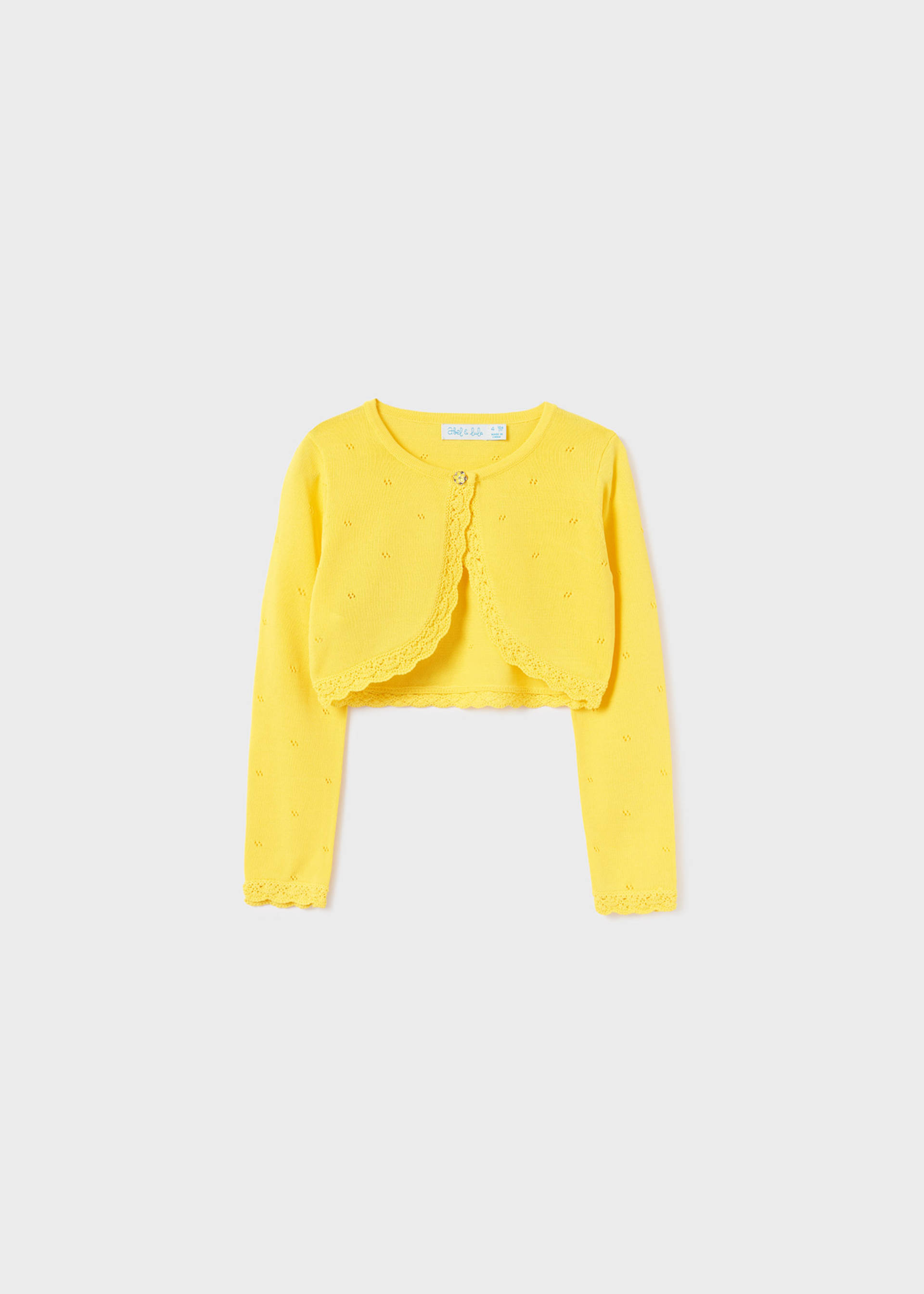Girl cropped knit cardigan