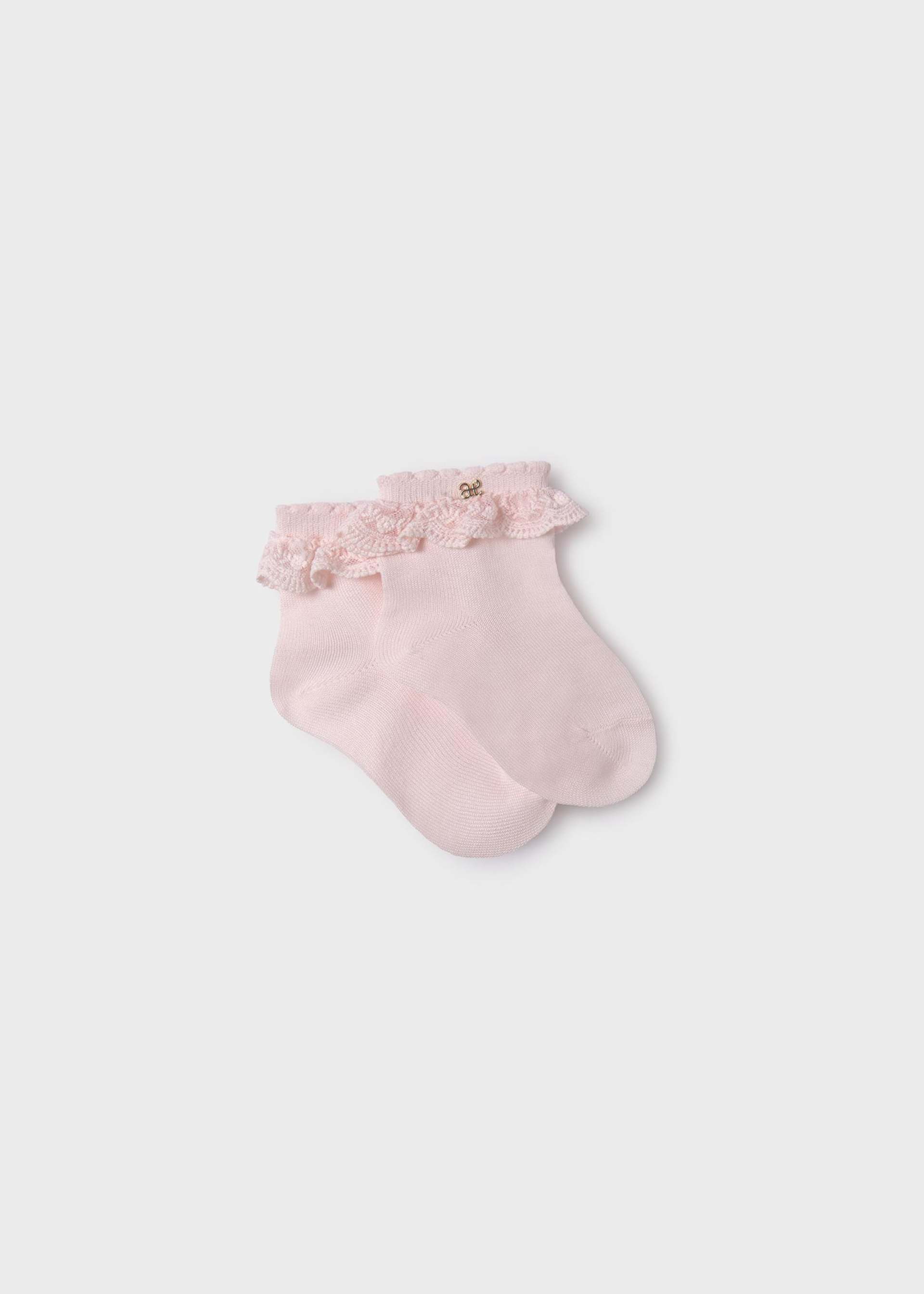 Chaussettes bébé en tulle brodé