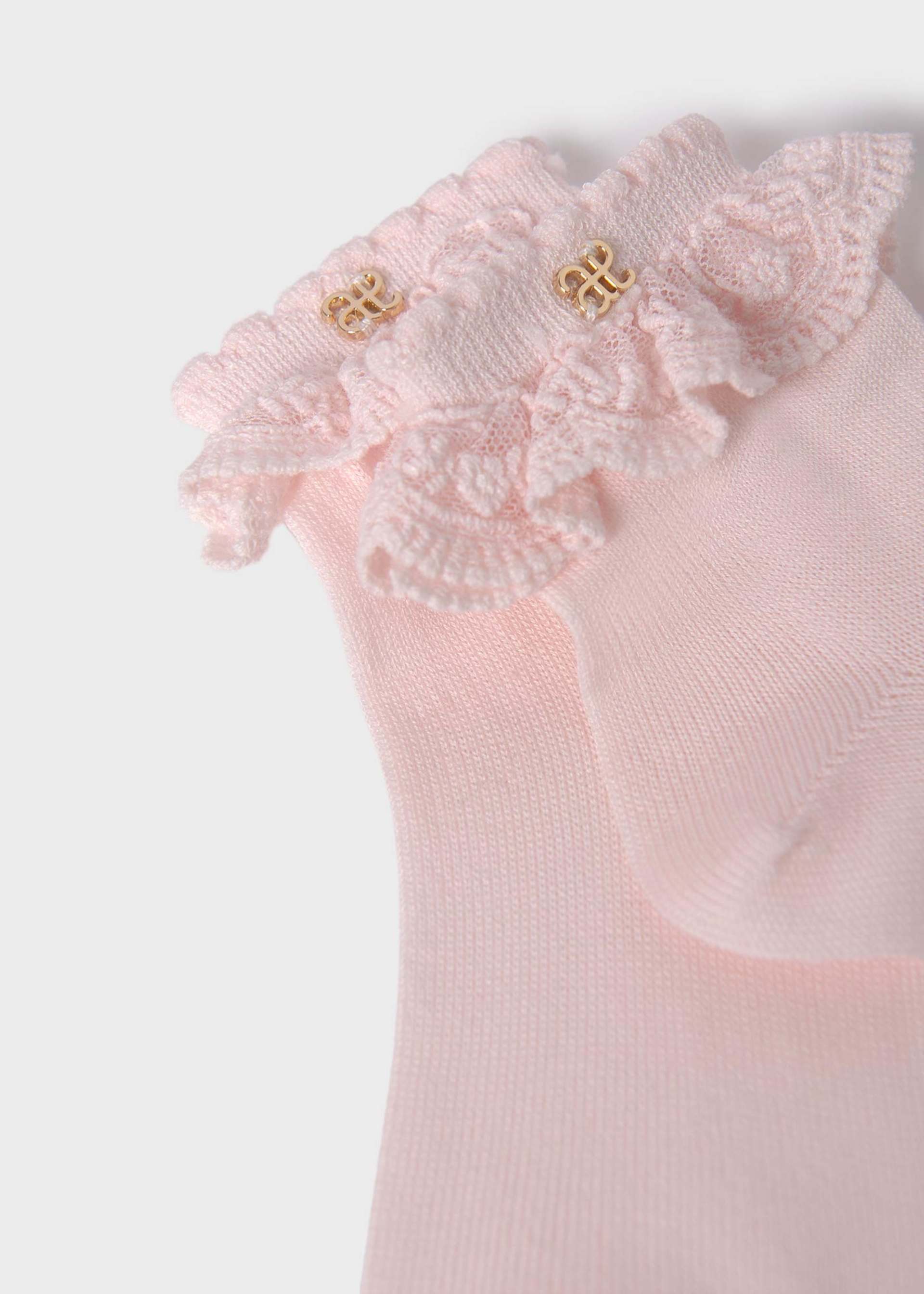 Chaussettes bébé en tulle brodé