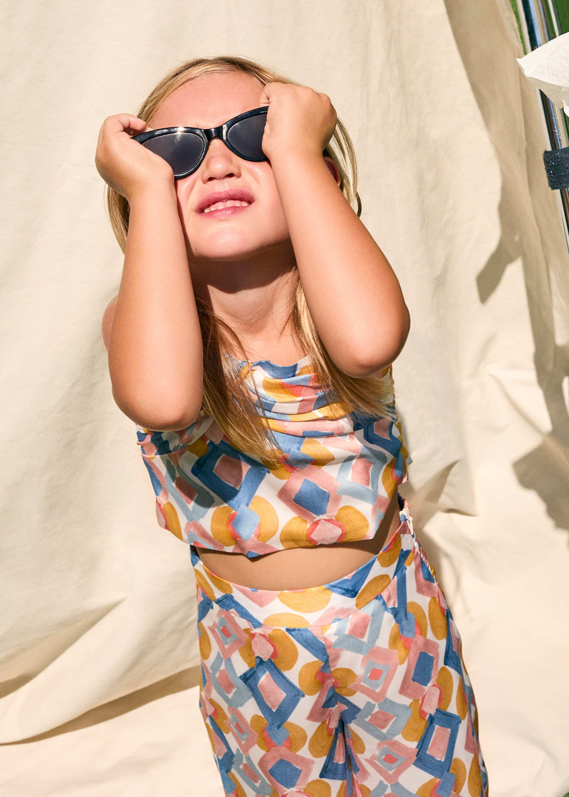 Conjunto calças estampado menina