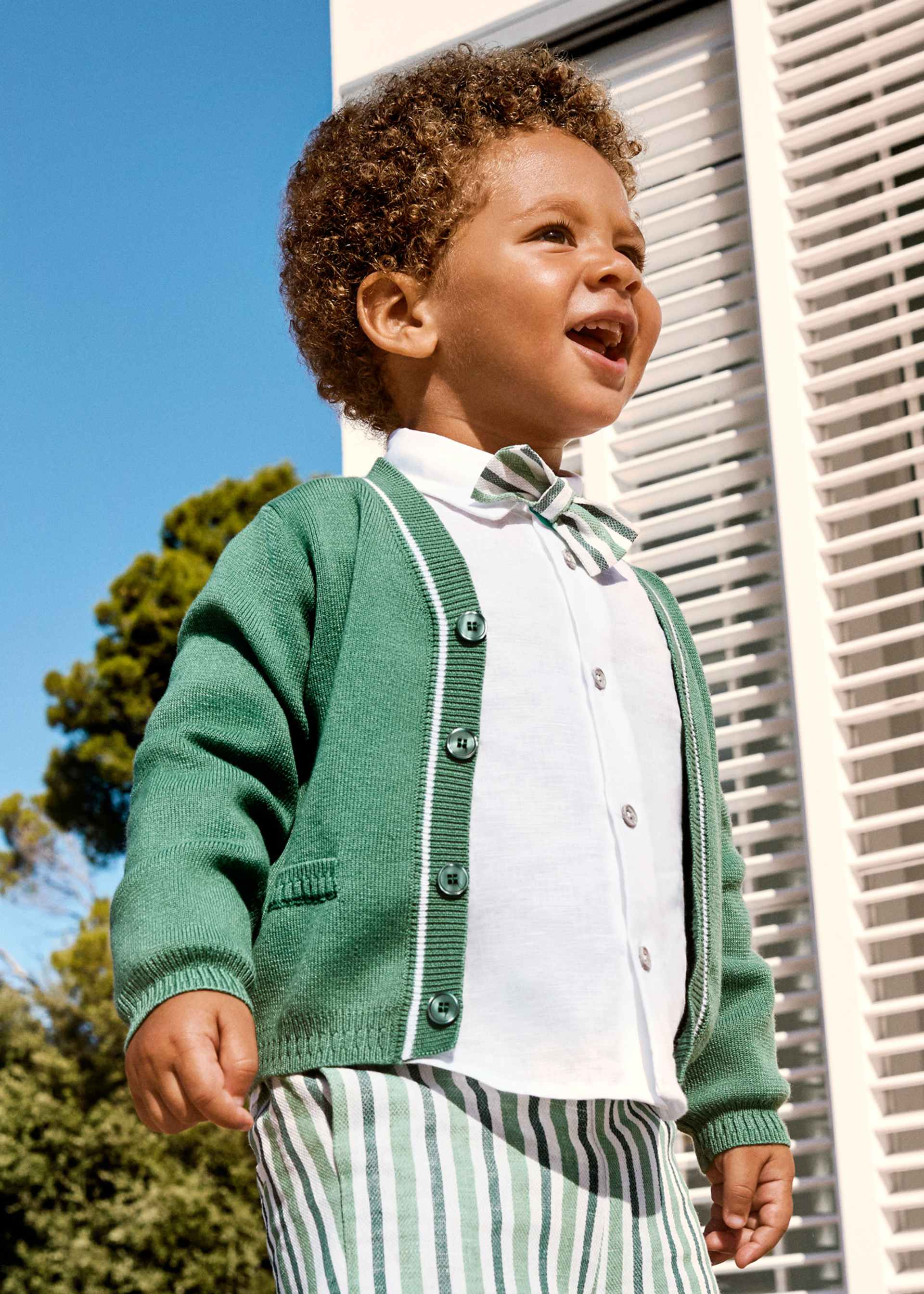 Cardigan tricot scollo a V neonato