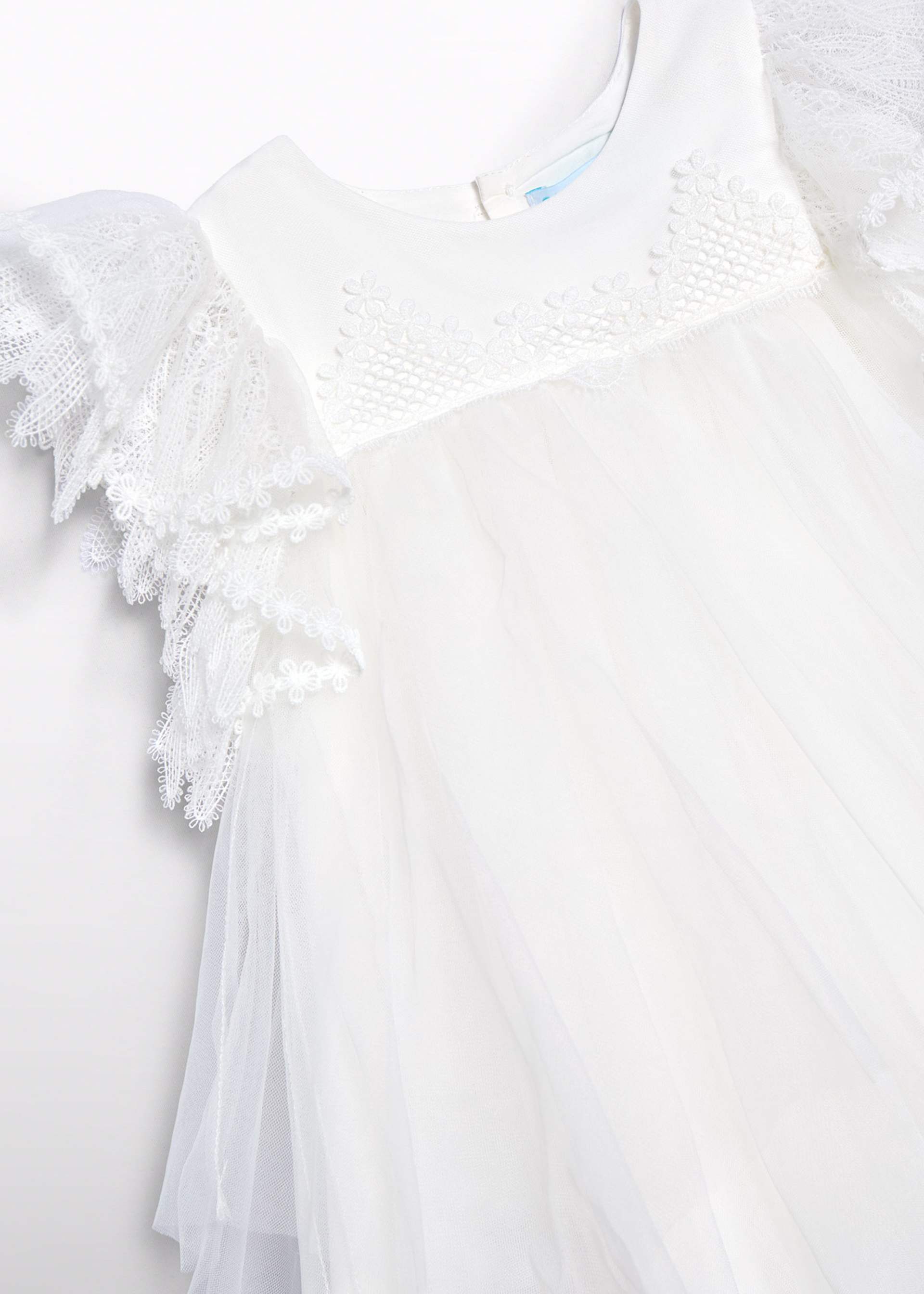 Baby lace-trimmed tulle dress