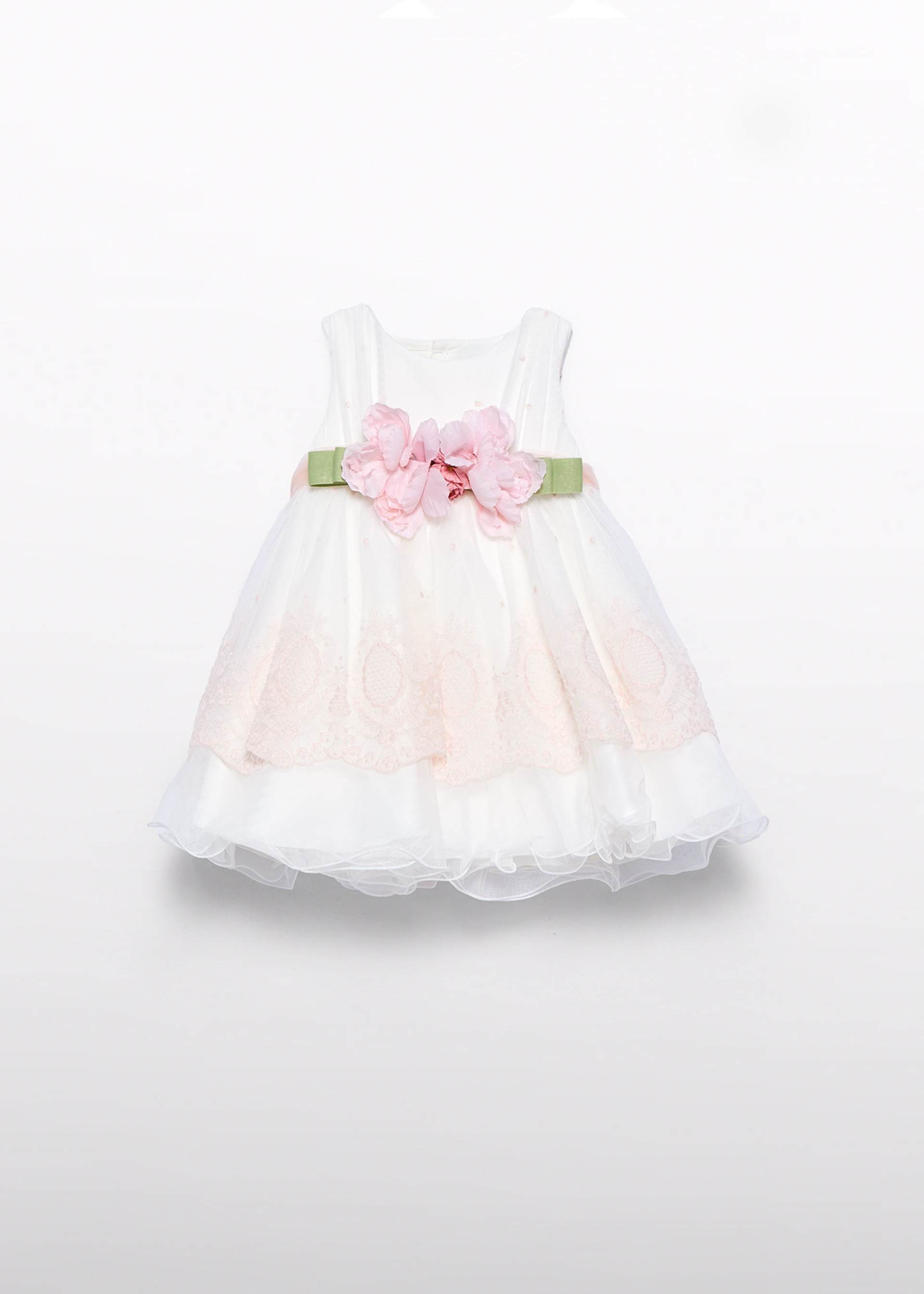 Abito tulle ricamo neonata