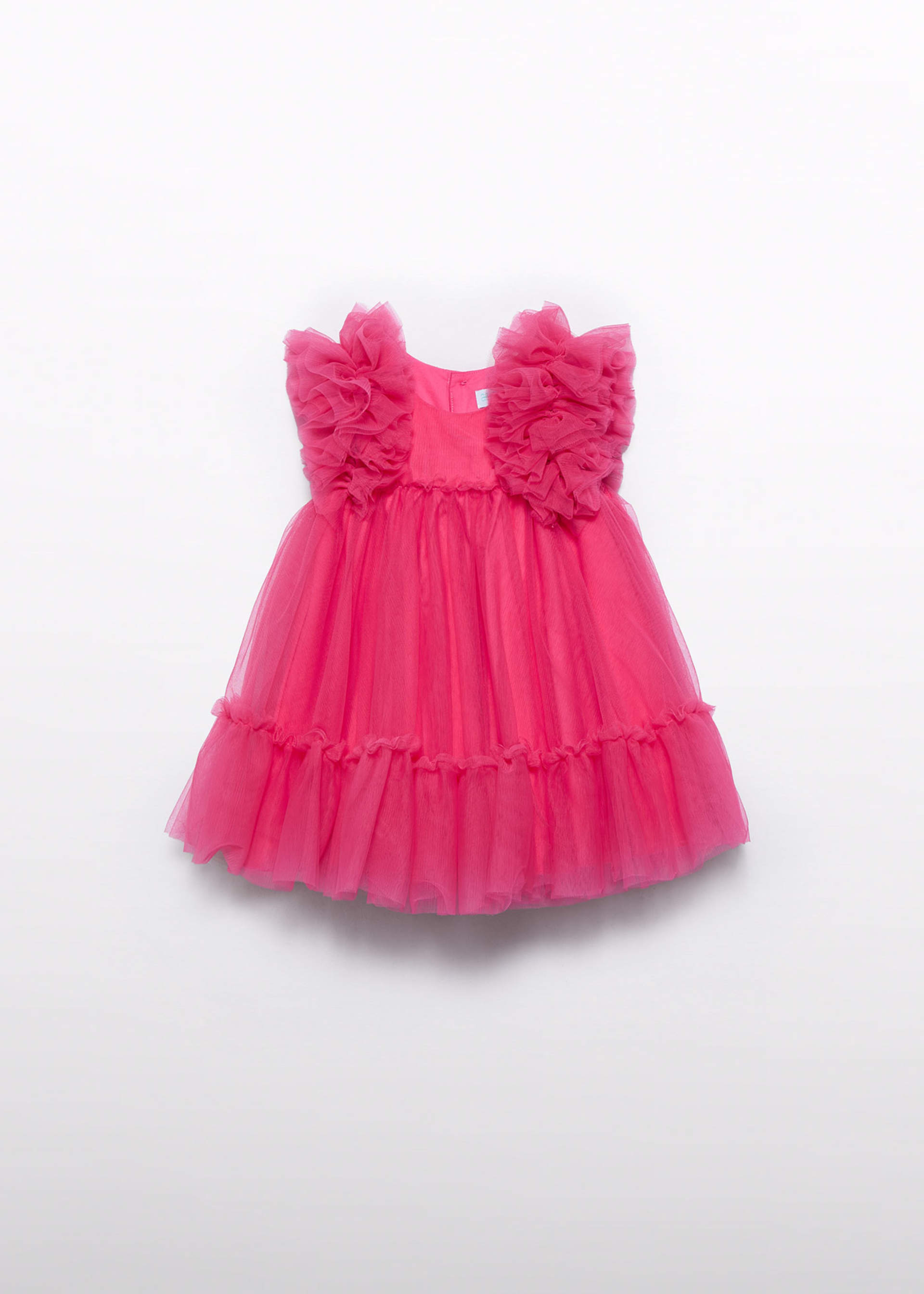 Baby tulle dress with volume Fuchsia | Abel & Lula ®