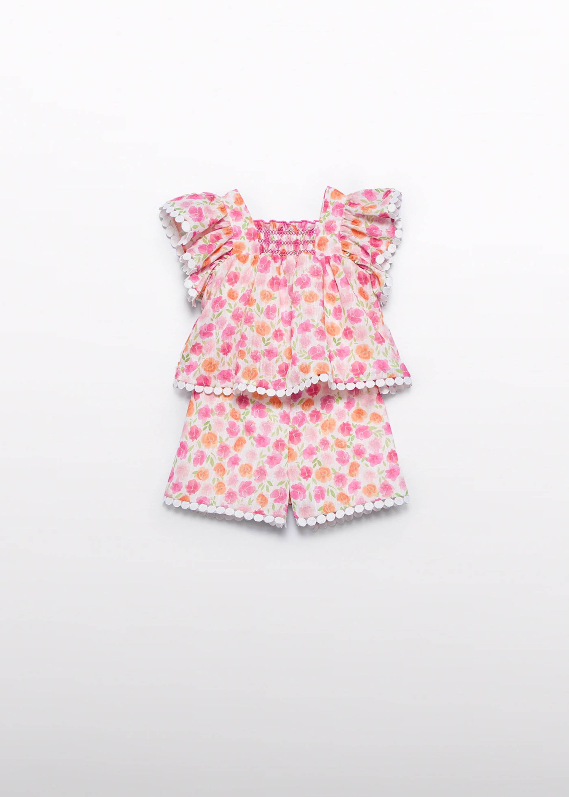 Conjunto bermuda estampado flores bebé