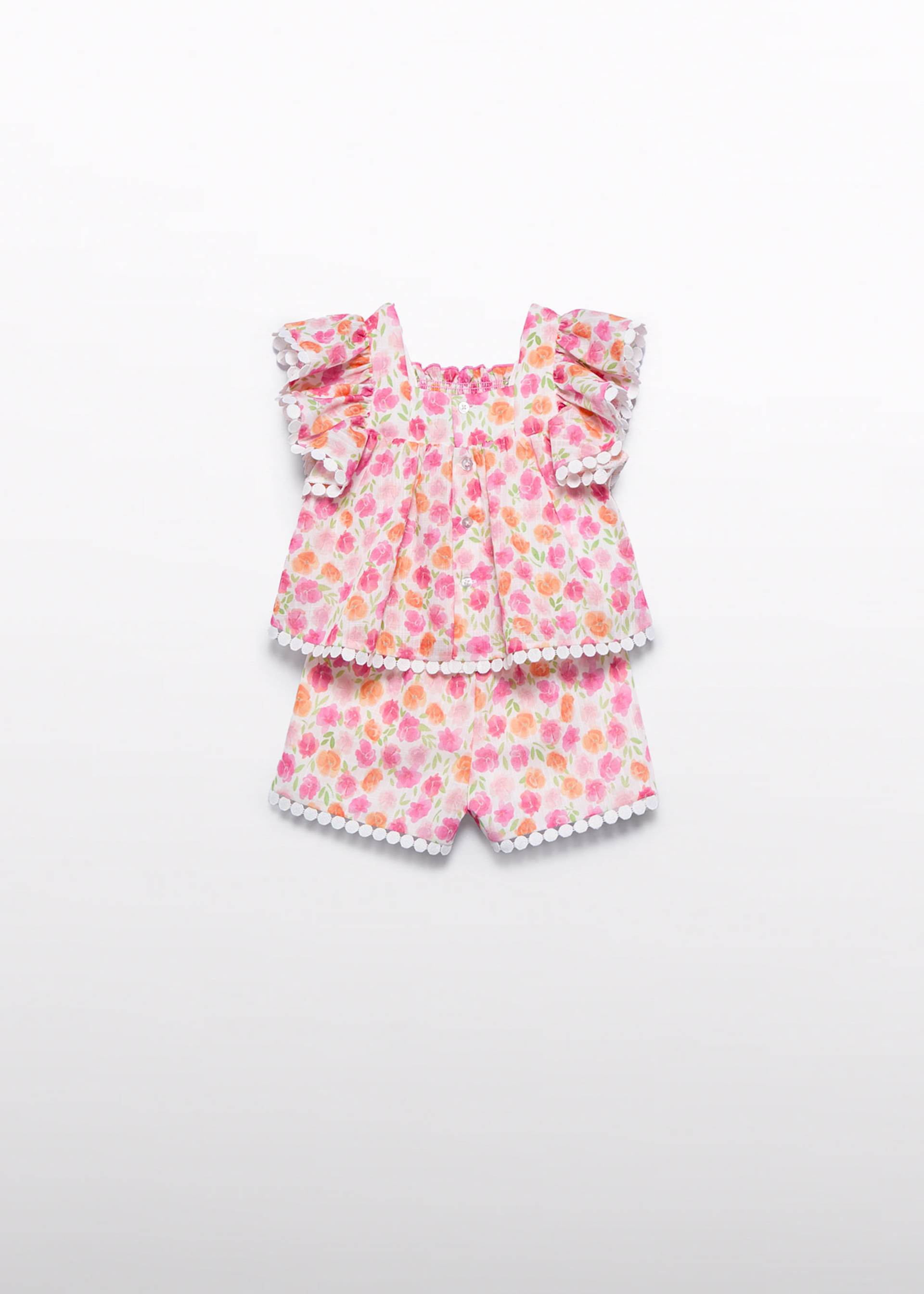 Conjunto bermuda estampado flores bebé
