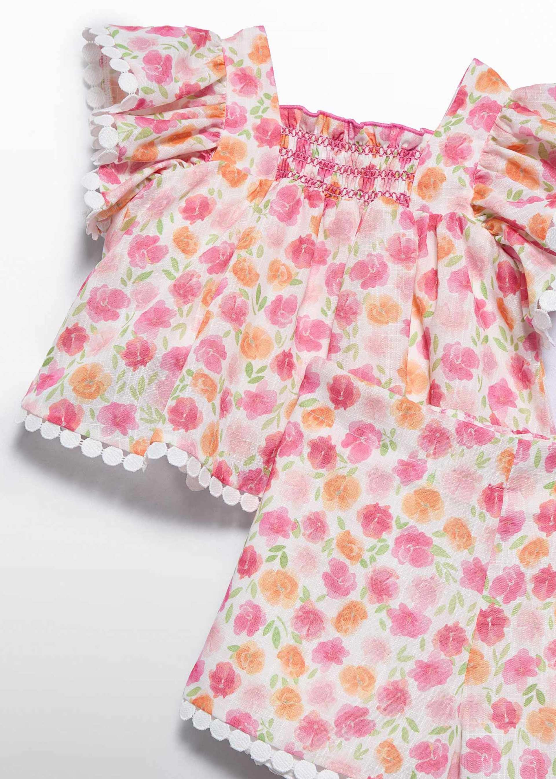 Conjunto bermuda estampado flores bebé