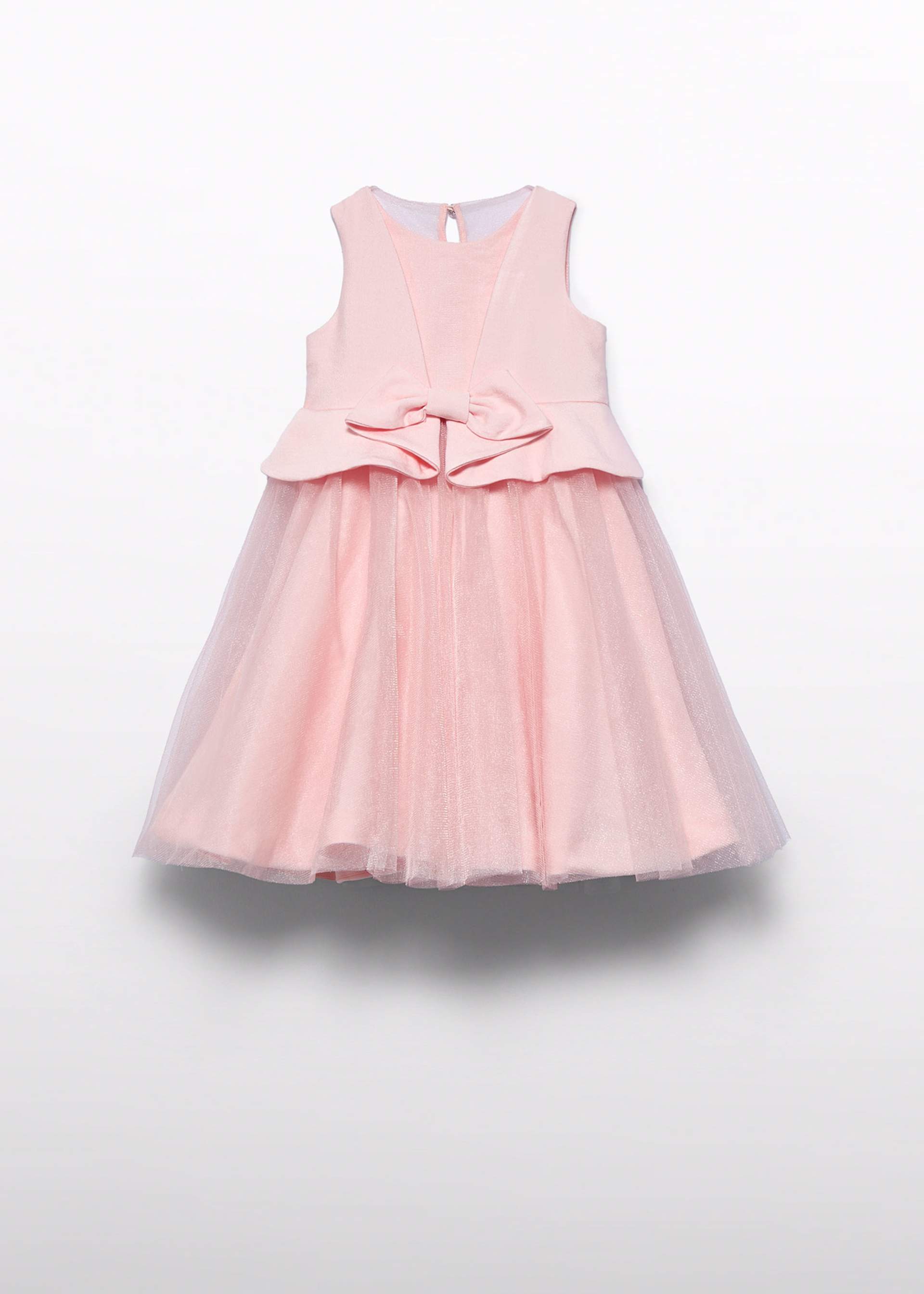 Sukienka łączona z kokardą dla dziewczynki