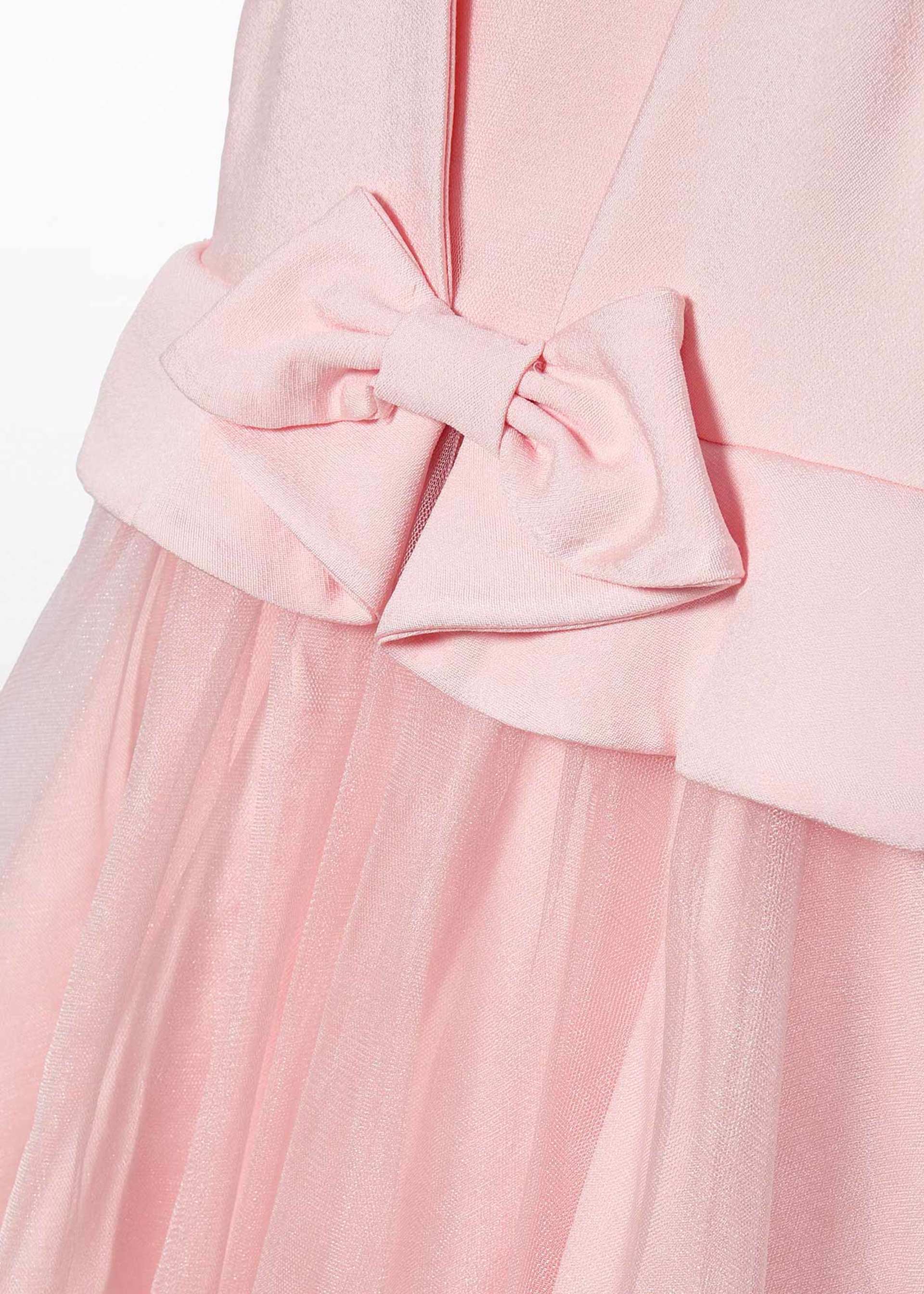 Sukienka łączona z kokardą dla dziewczynki