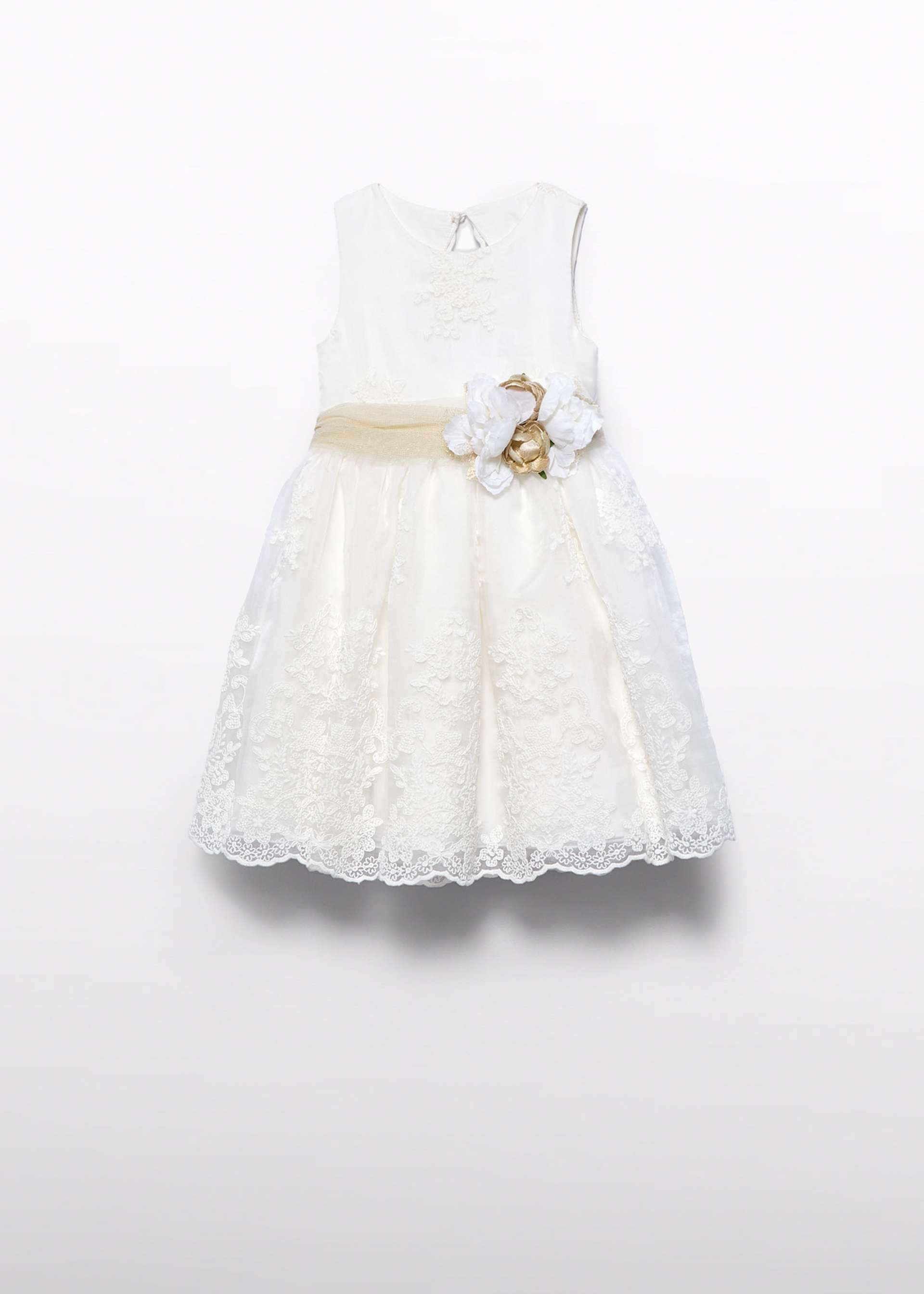 Vestido organza bordada niña
