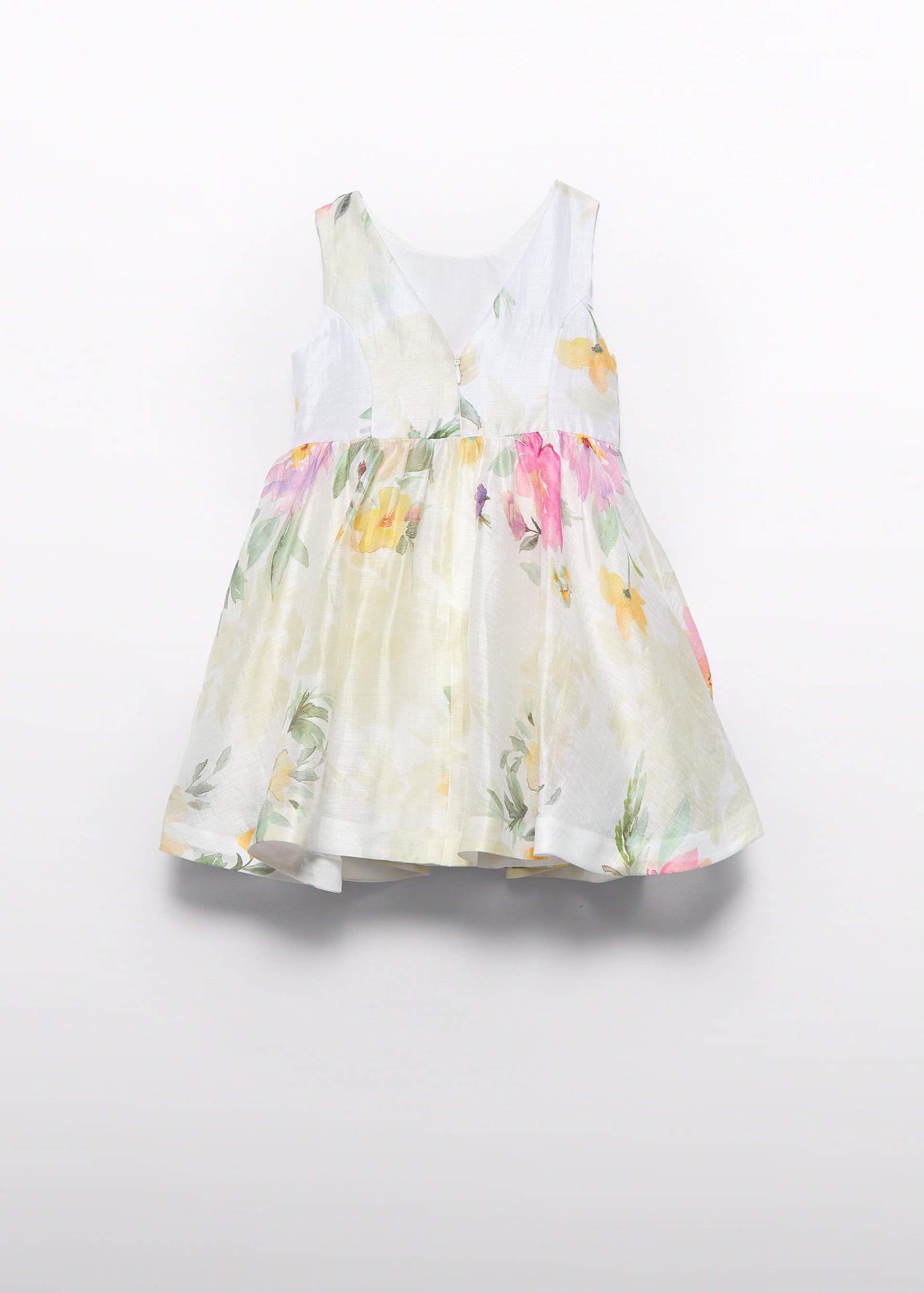 Vestido lino flores niña
