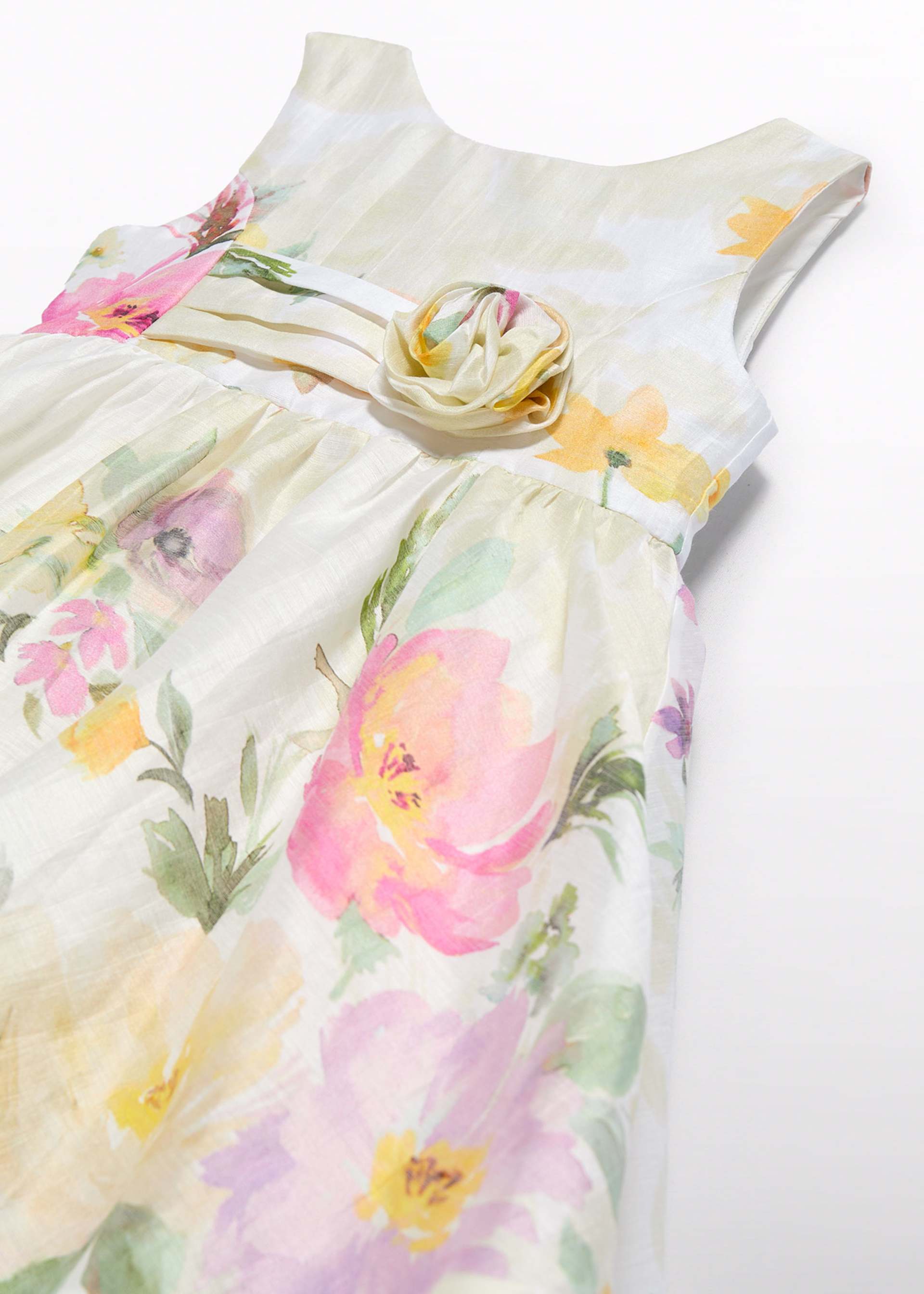 Abito lino fiori bambina