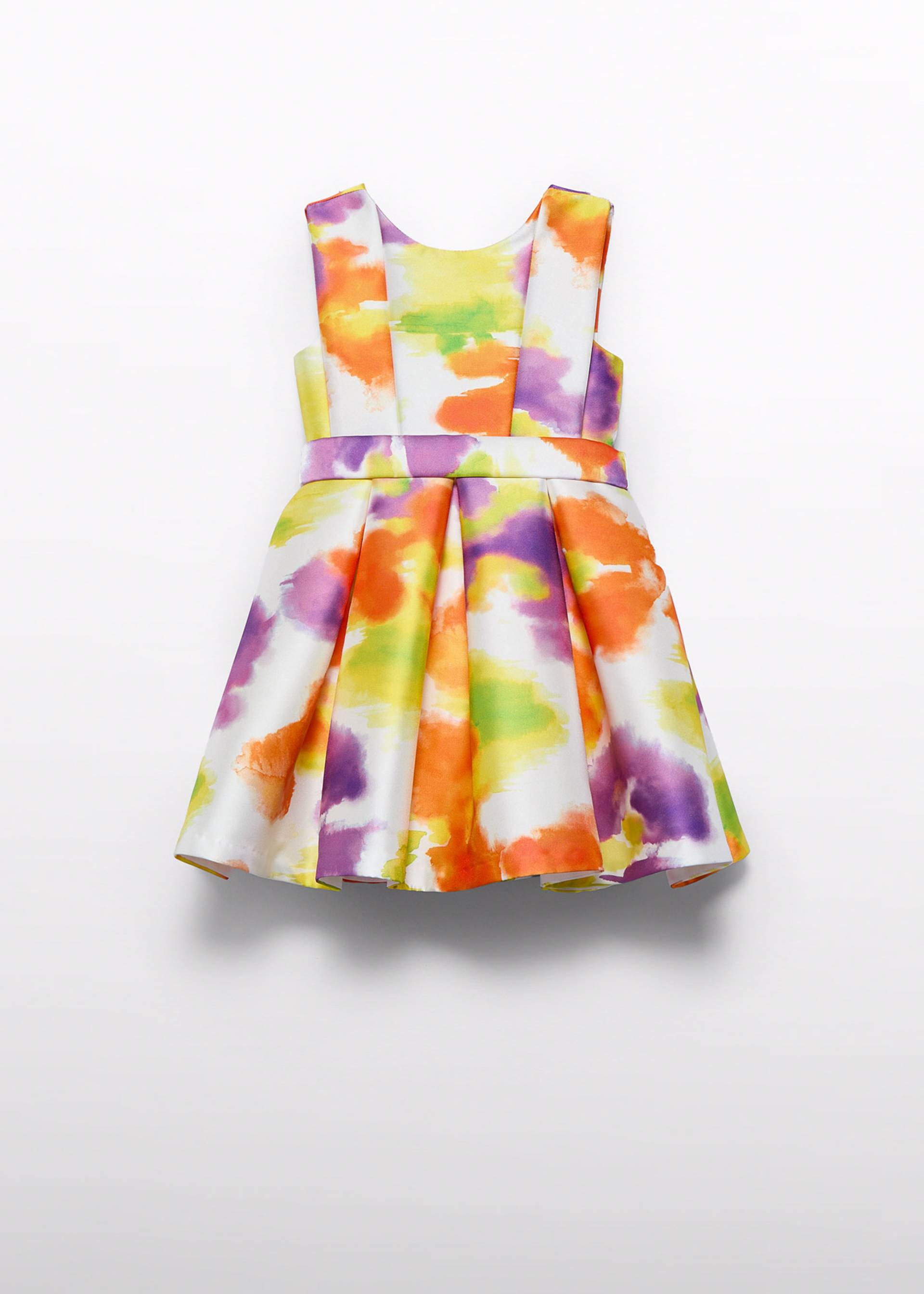 Vestido mikado estampado niña