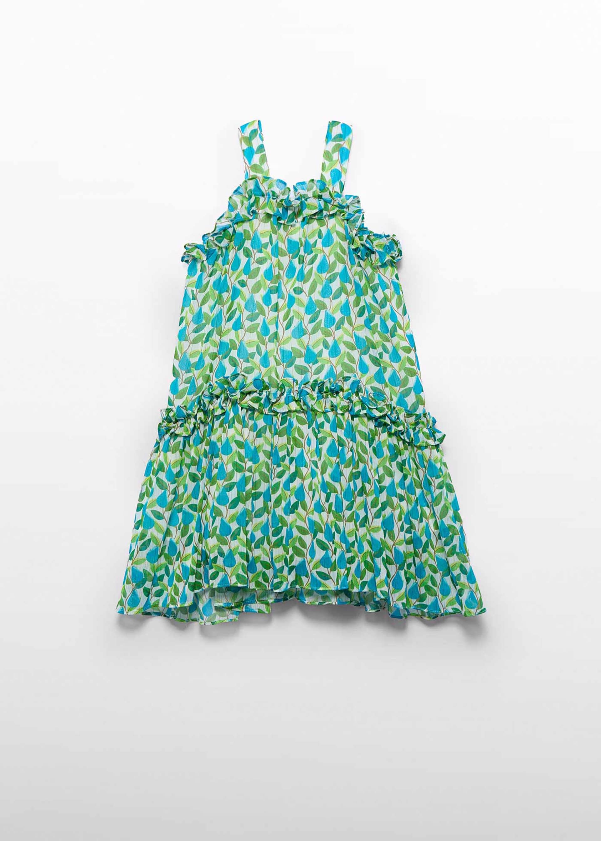 Girl printed dress with sparkle thread