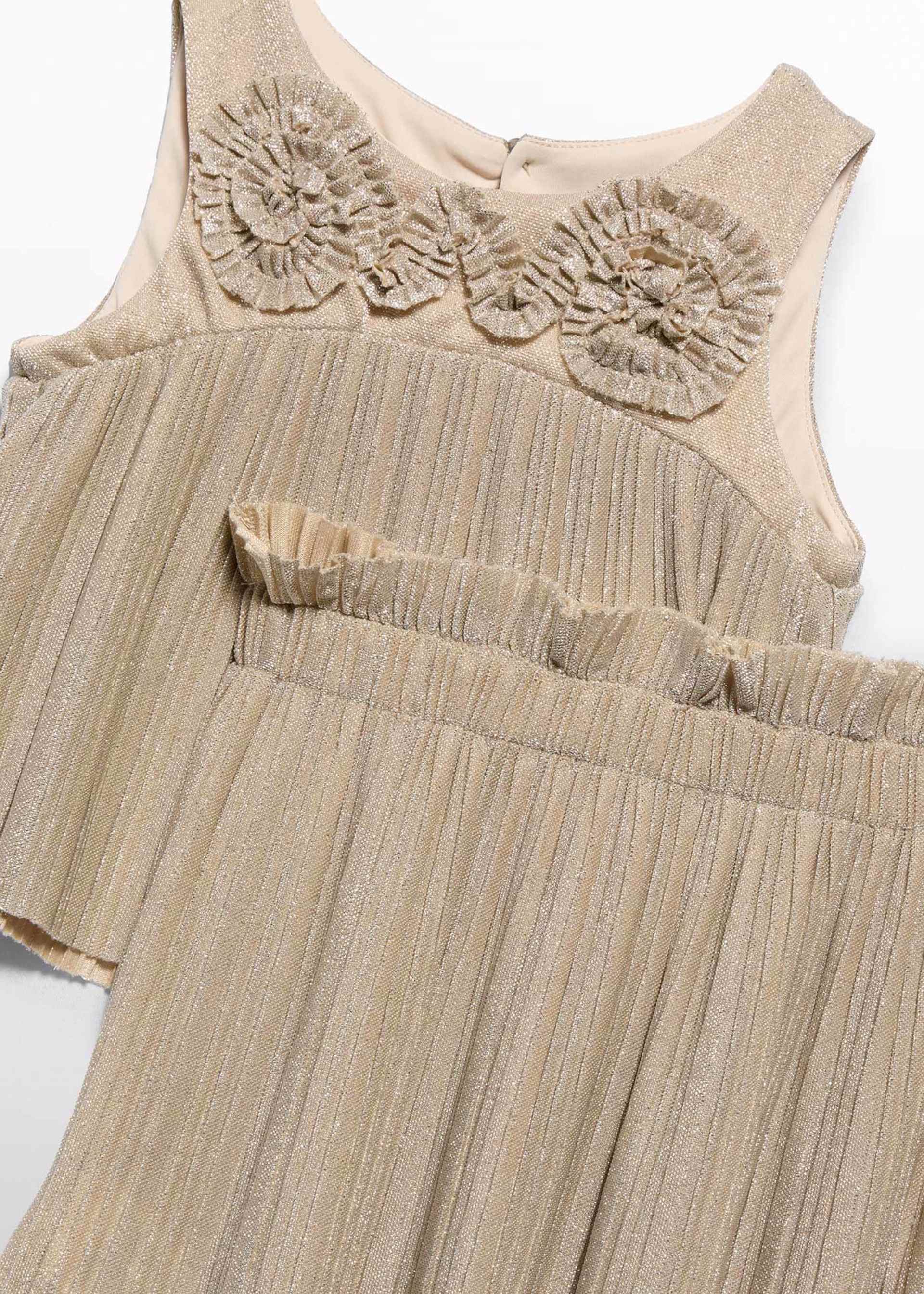 Girl pleated knit skirt set