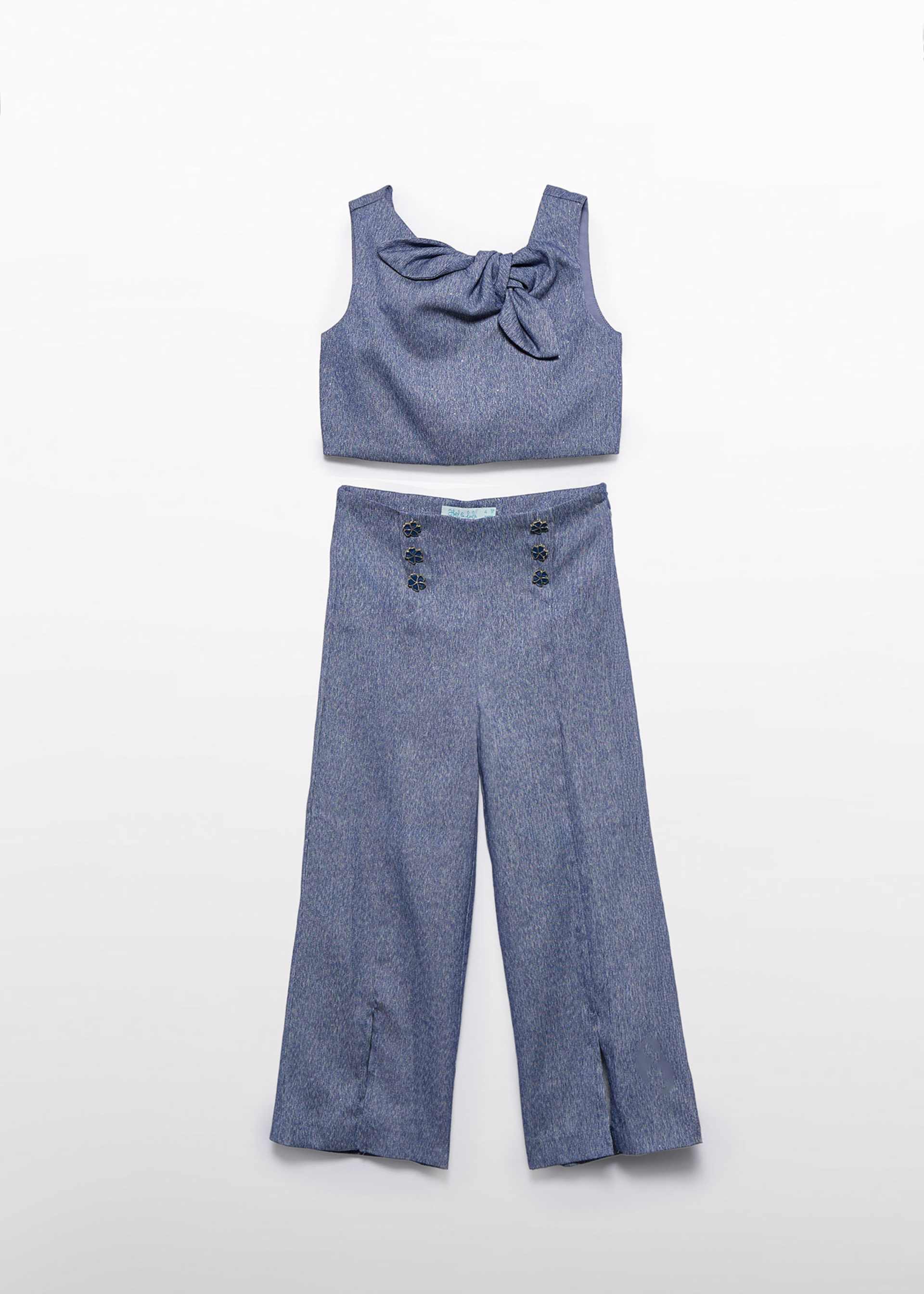 Girl trousers and top set with bow