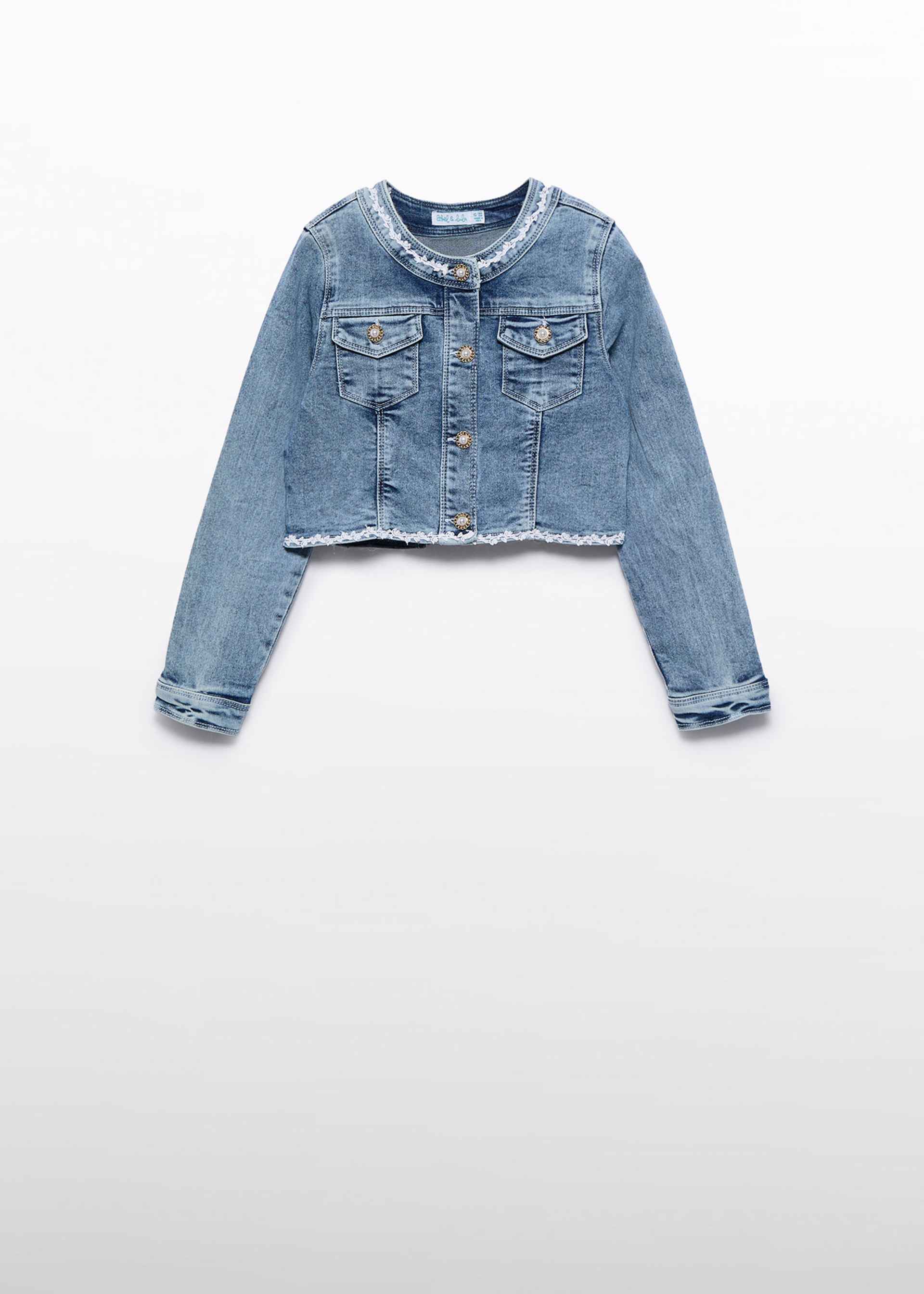 Giacca jeans con fiocco tulle bambina