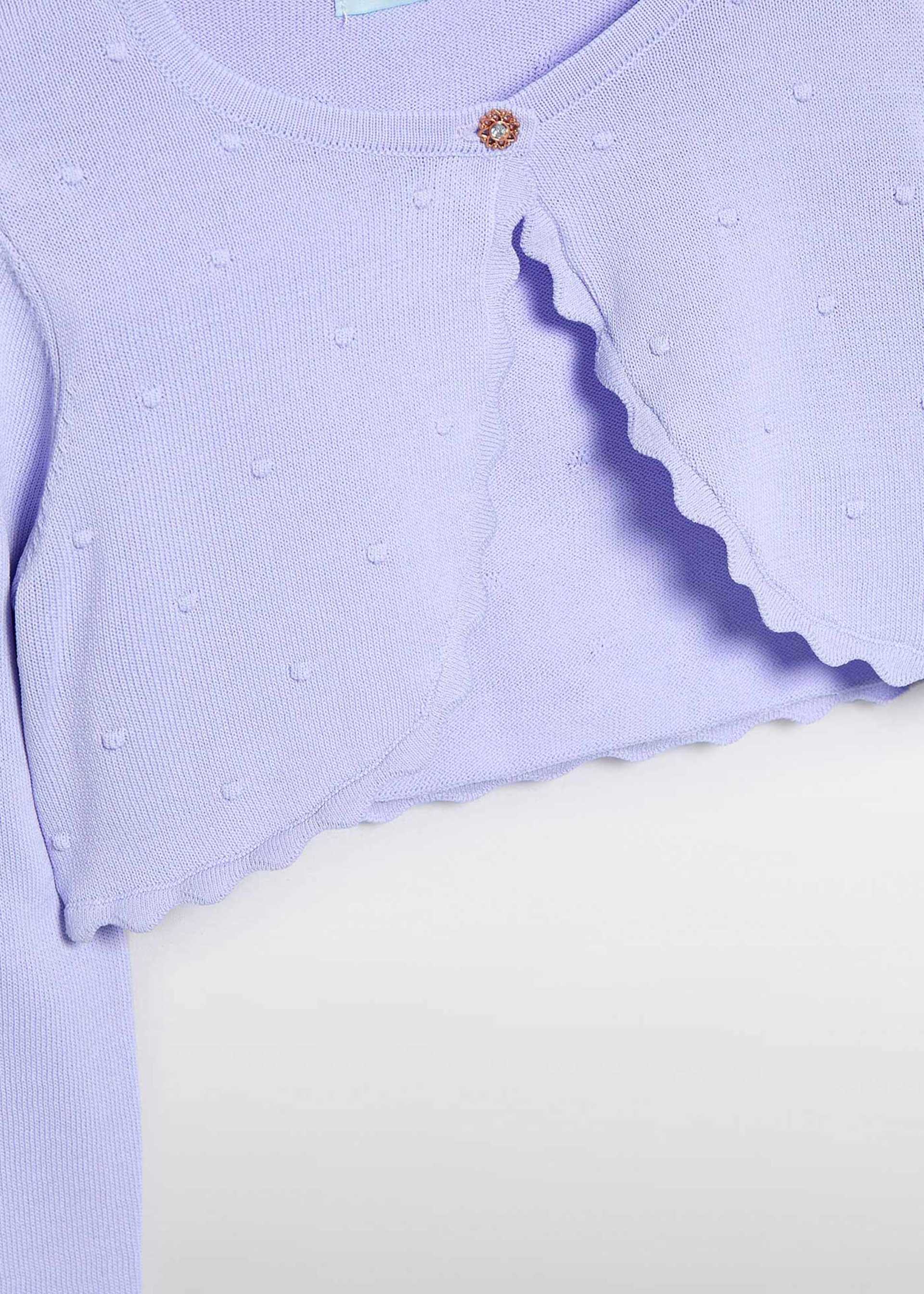 Cardigan tricoté à vagues fille