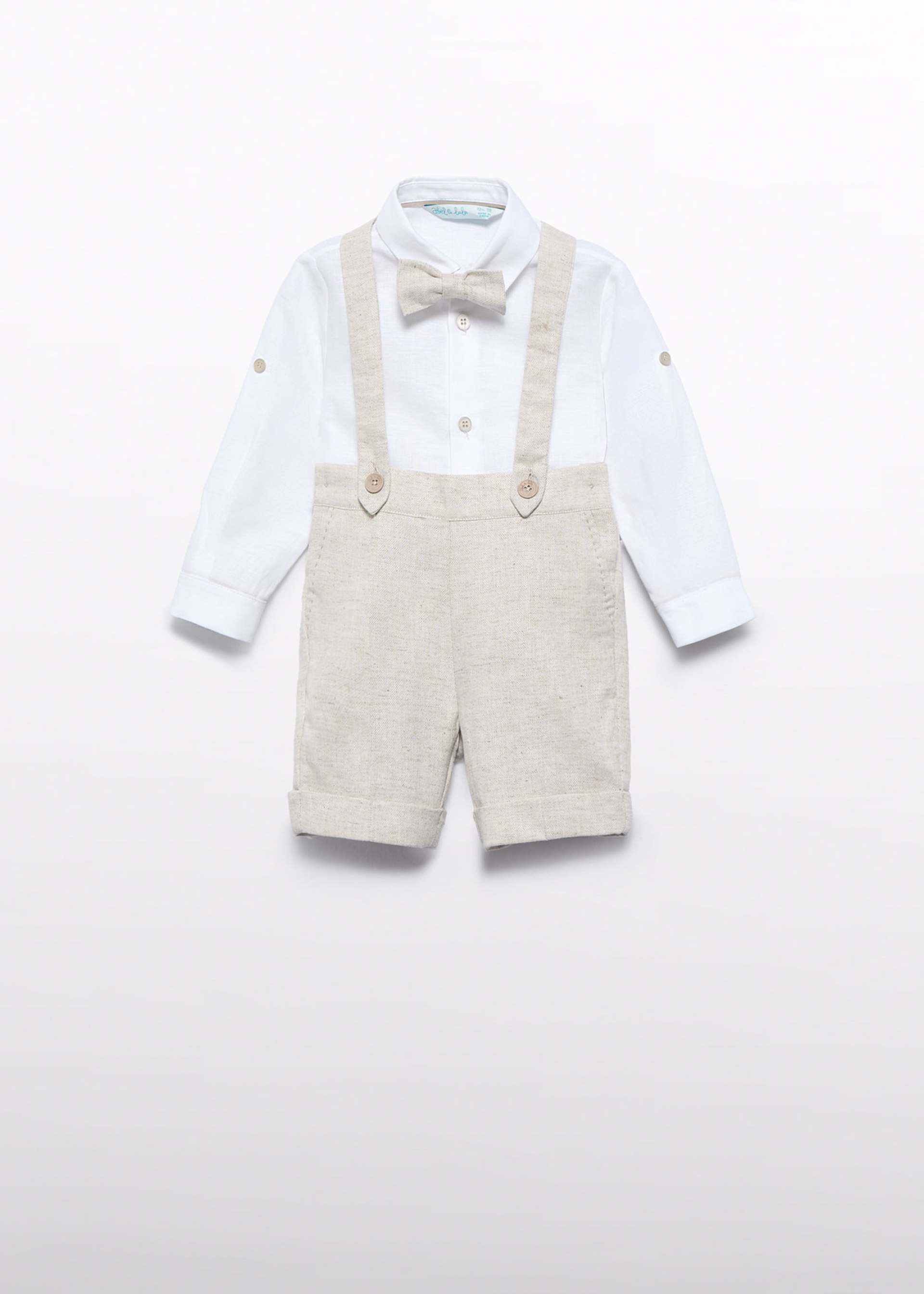 Boy shorts with braces and bow tie set
