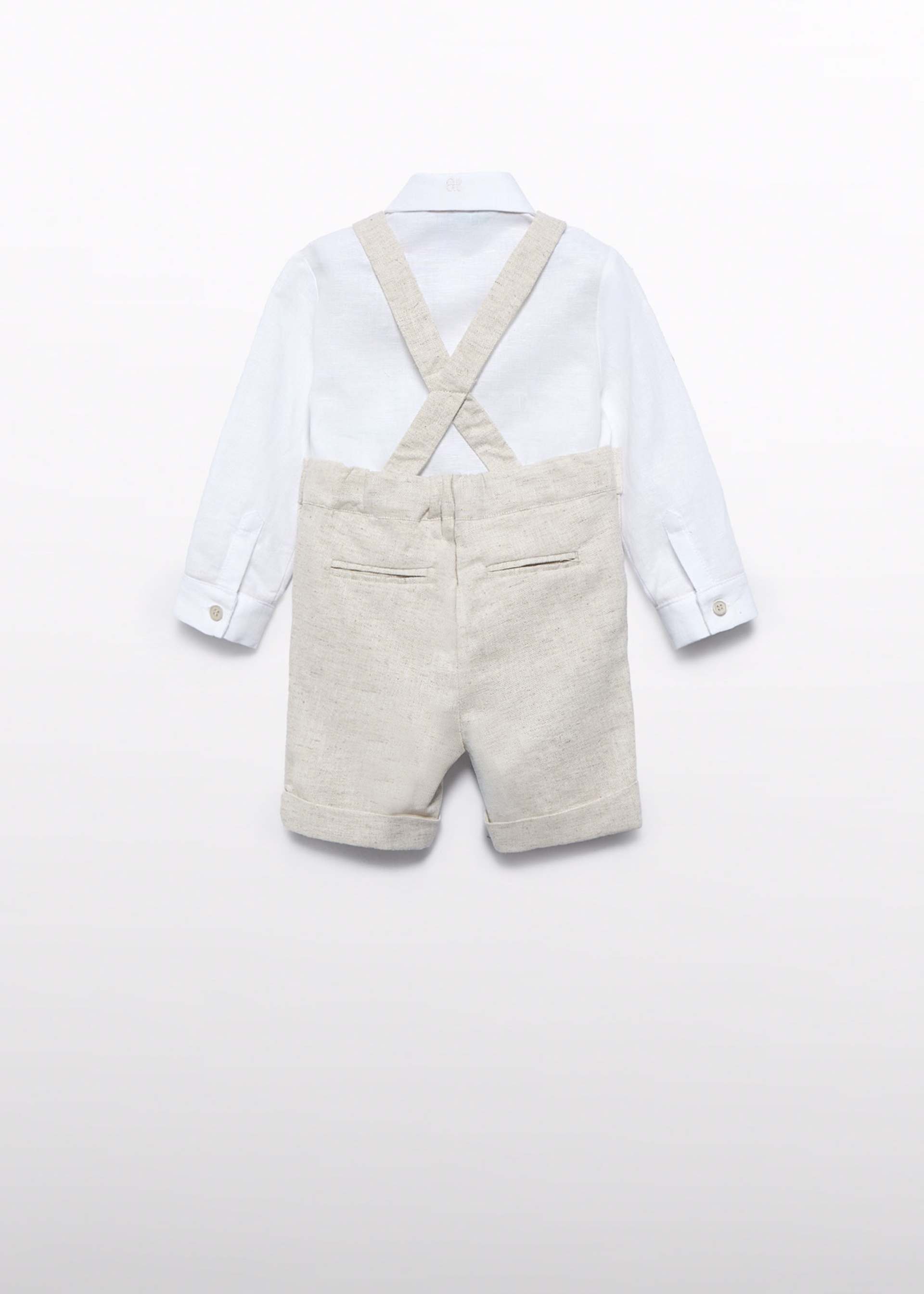 Completo bermuda bretelle papillon bambino