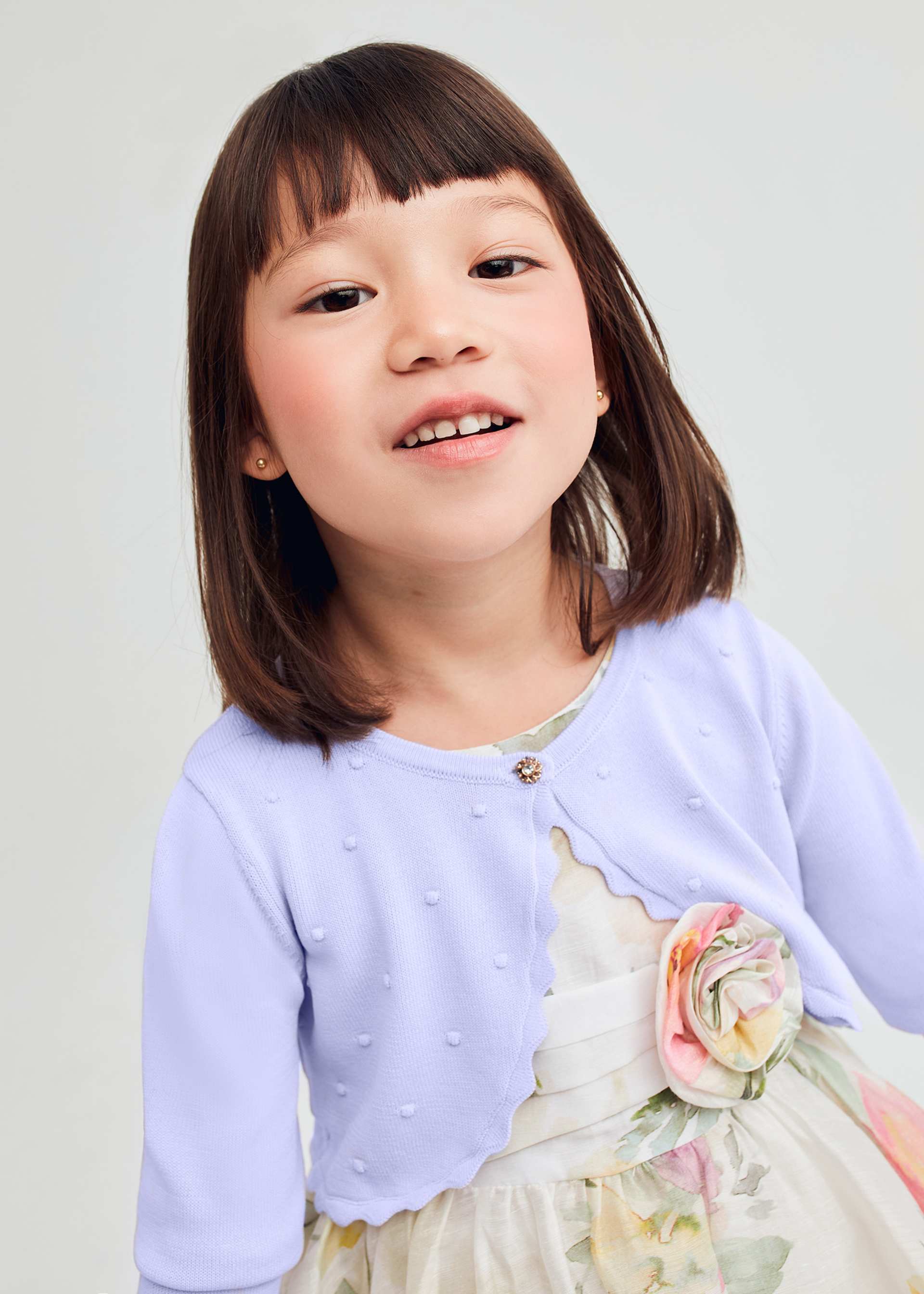 Girl tricot frill cardigan