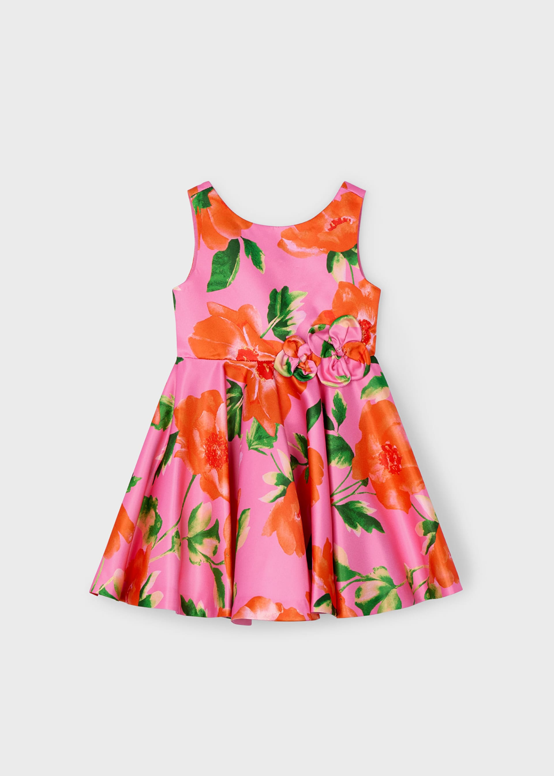 Vestido satén estampado niña