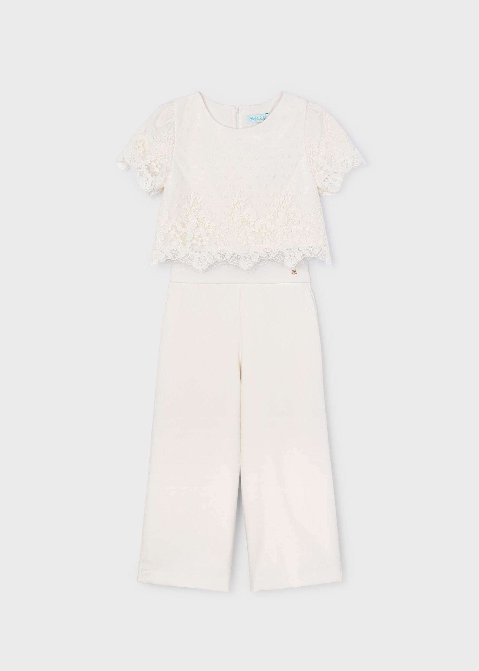 Completo pantalone lungo crêpe bambina