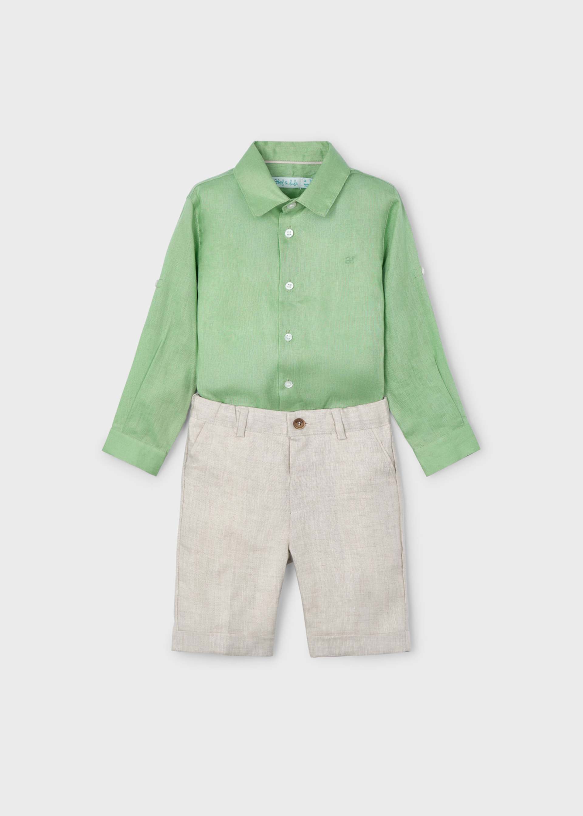 Boy set of linen shirt and shorts