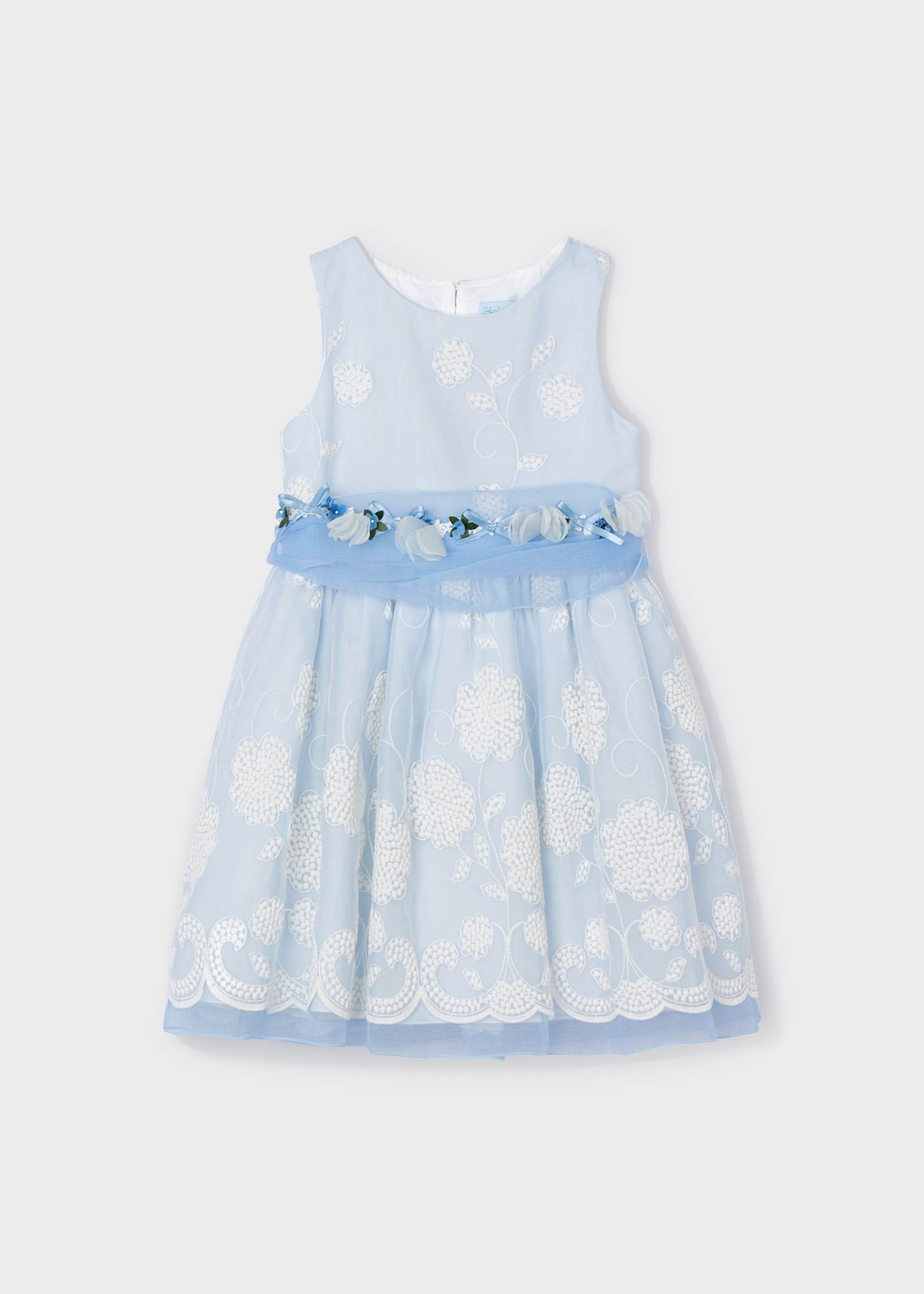 Abito organza ricamato bambina