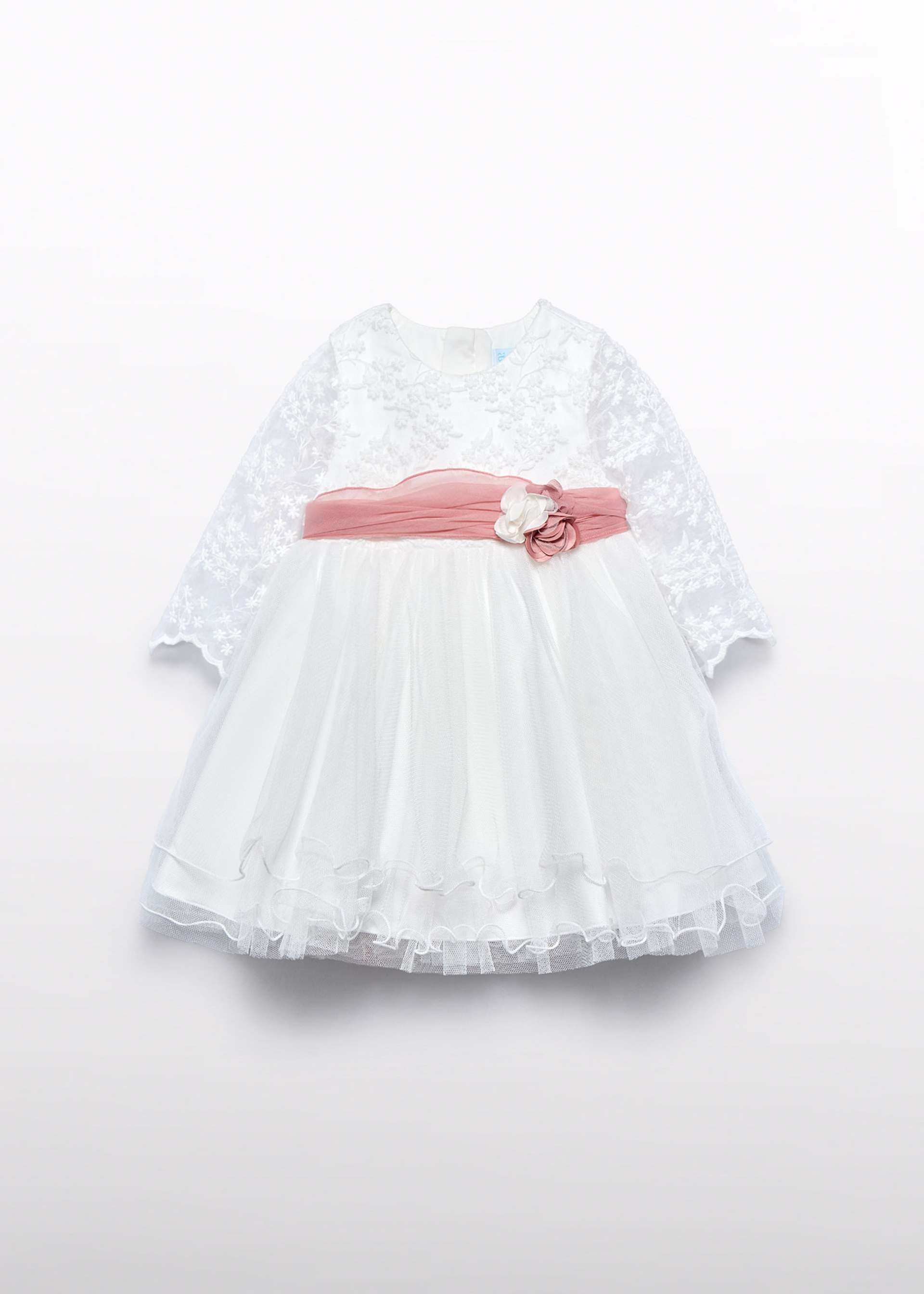 Baby Girl Tulle Dress with Contrasting Sash
