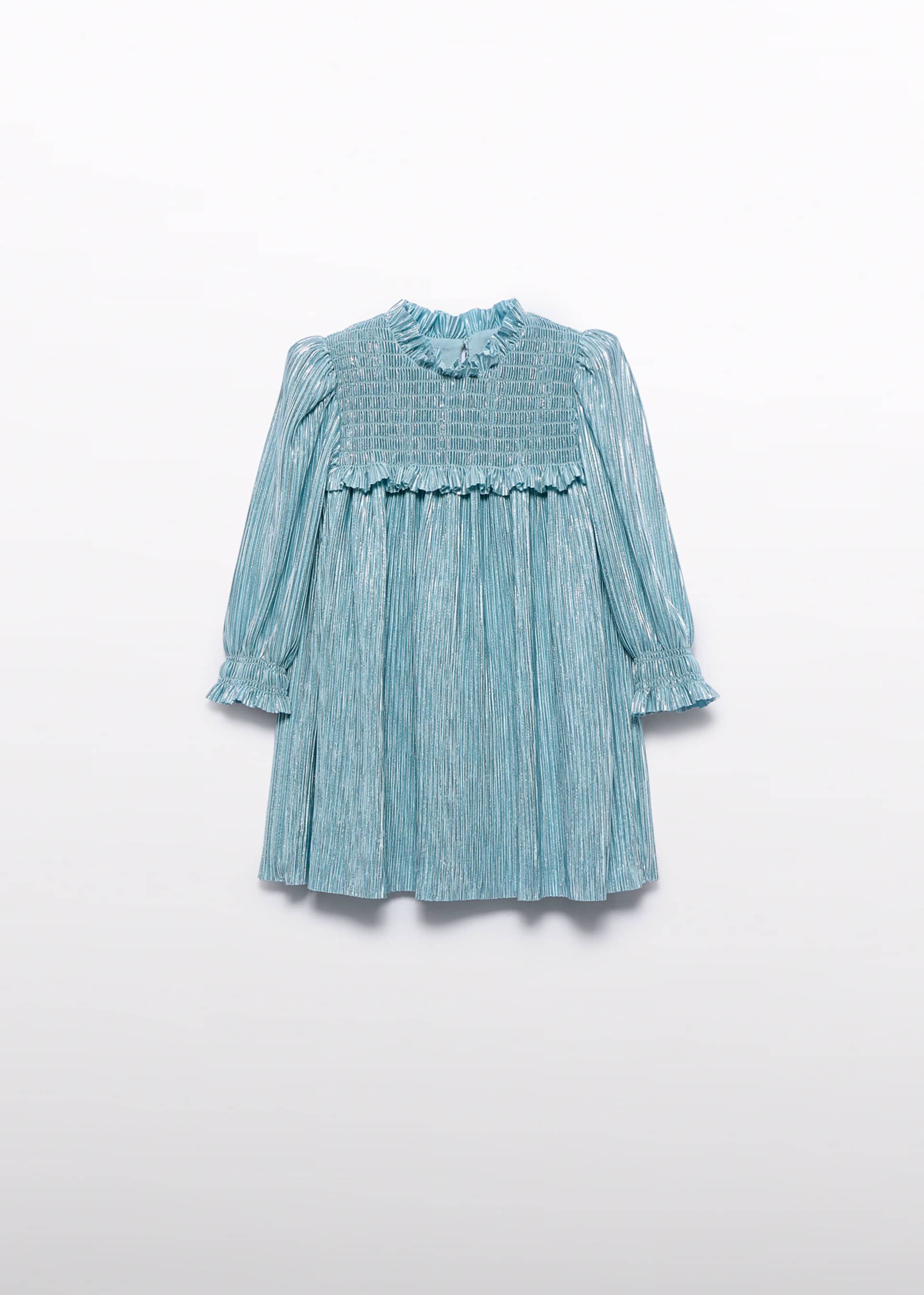 Vestido ponto plissado brilho bebé menina