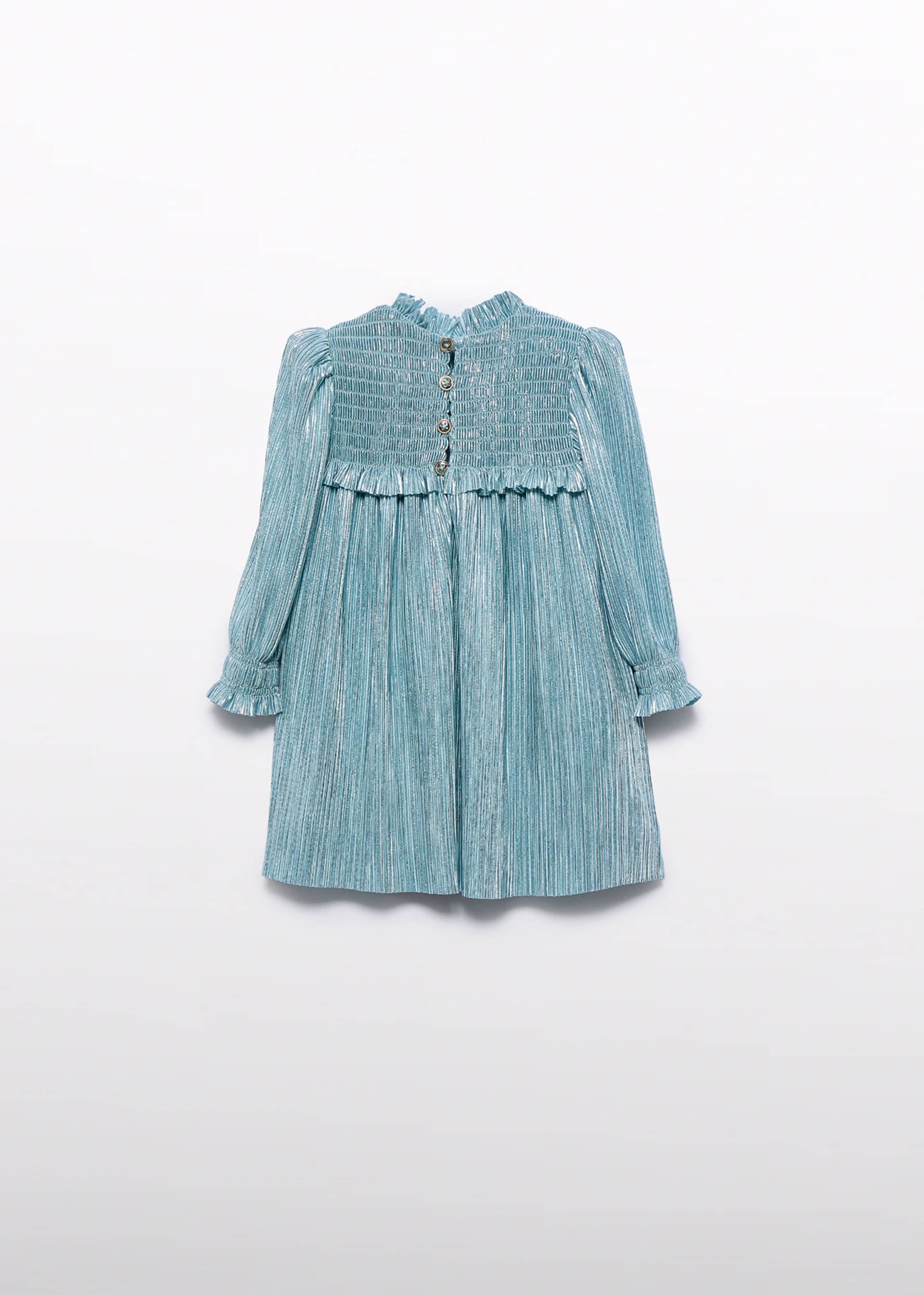 Vestido ponto plissado brilho bebé menina